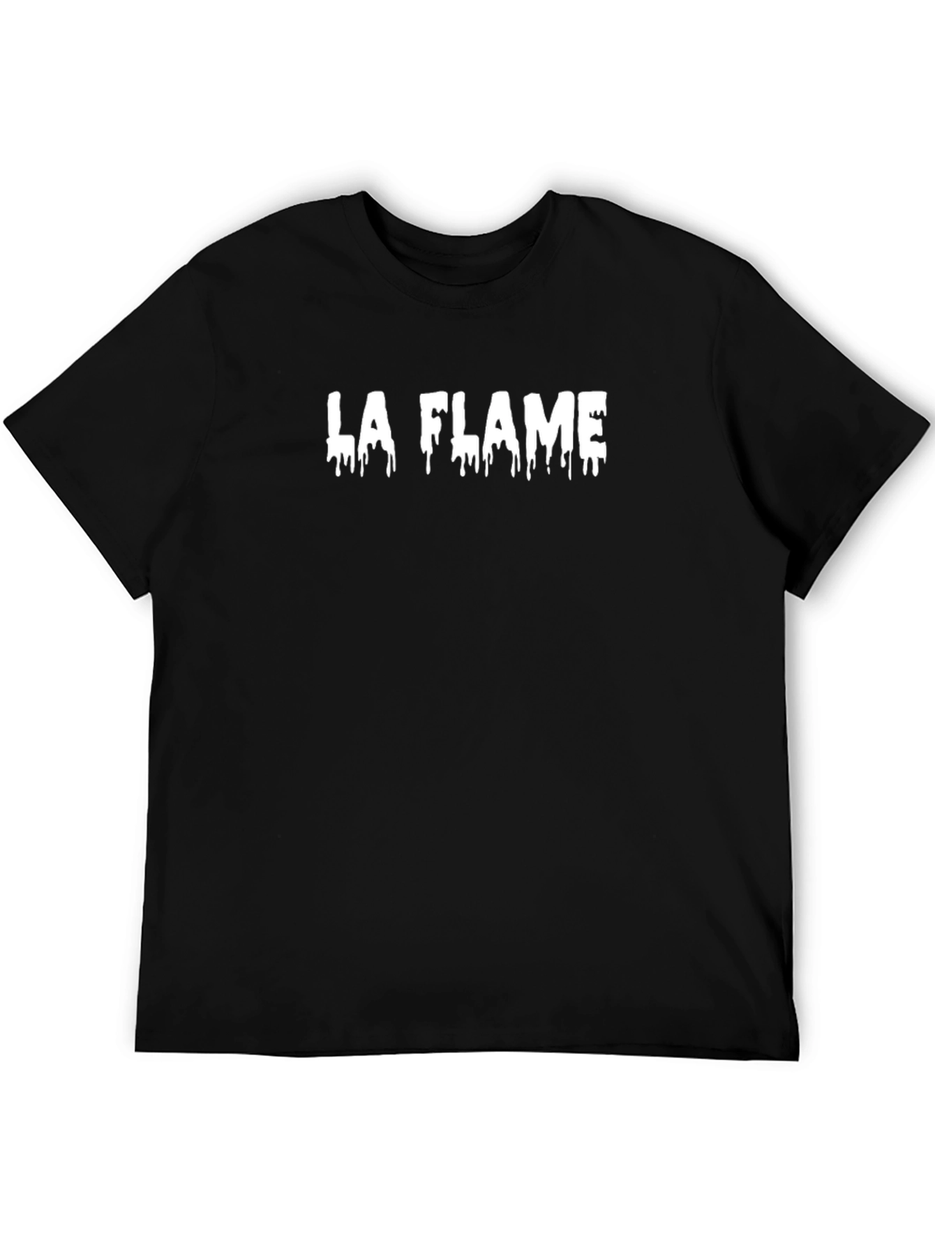 Black LA FLAME Graphic Print Black T-Shirt view 5