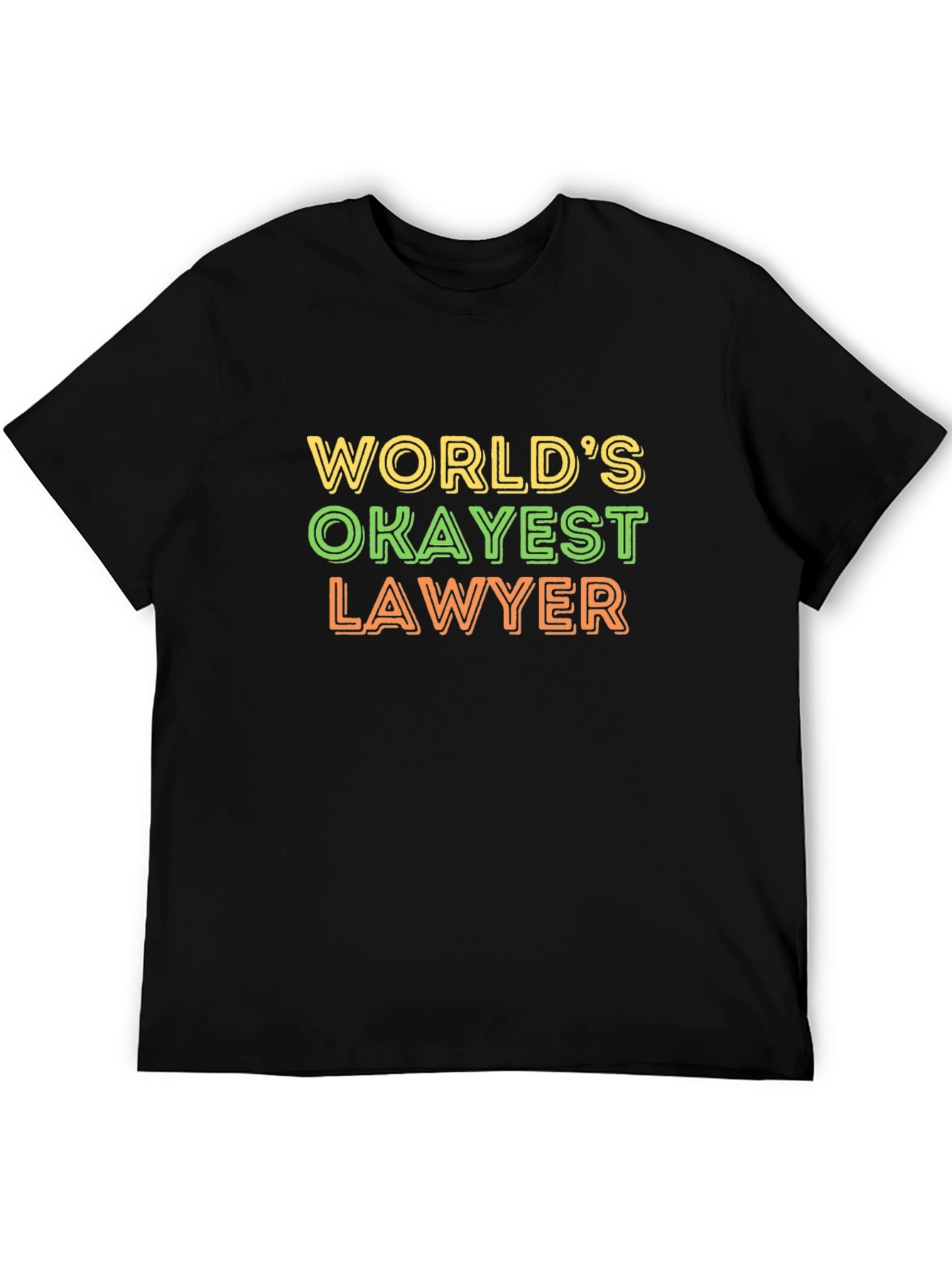 Black World's Okayest Lawyer T-Shirt - Funny Law Profession Tee view 5