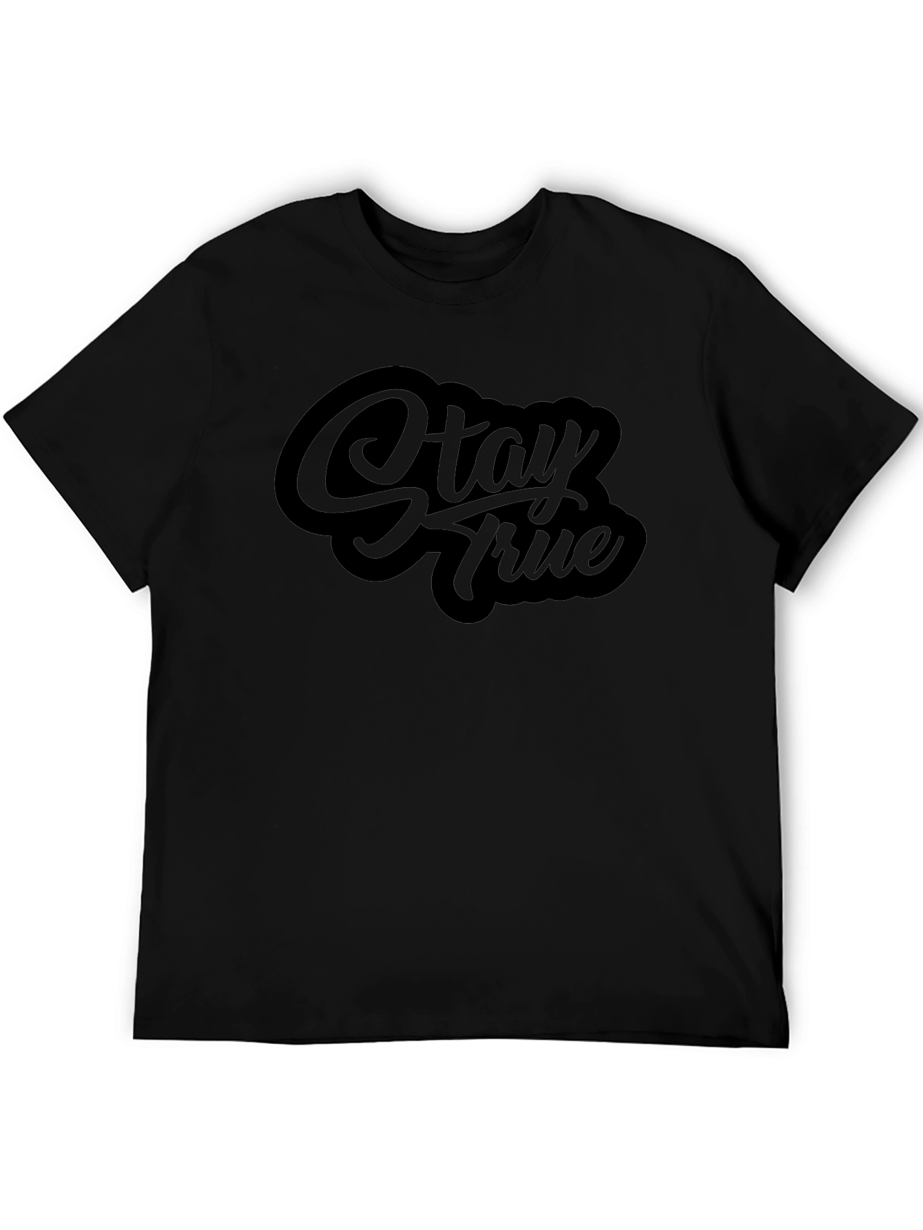Black Stay True Black Graphic Tee - Stylish Casual Wear view 5
