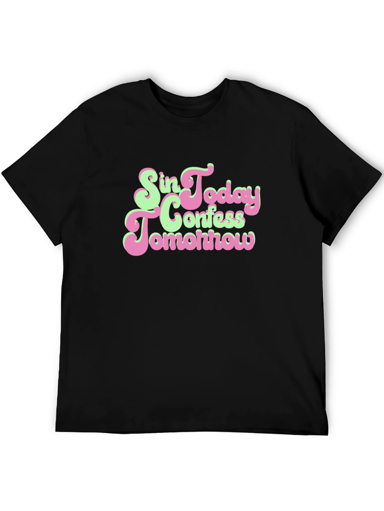 Black Sin Today Confess Tomorrow Graphic Tee view 5