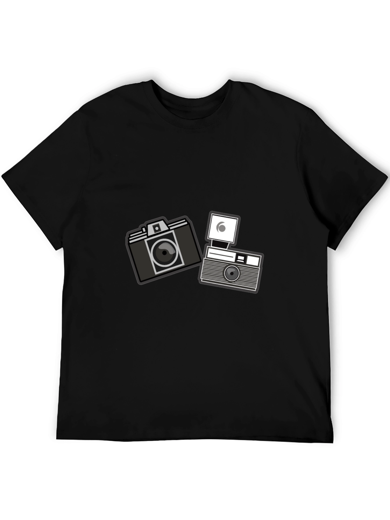 Black Retro Camera Graphic T-Shirt - Black Cotton Tee view 5