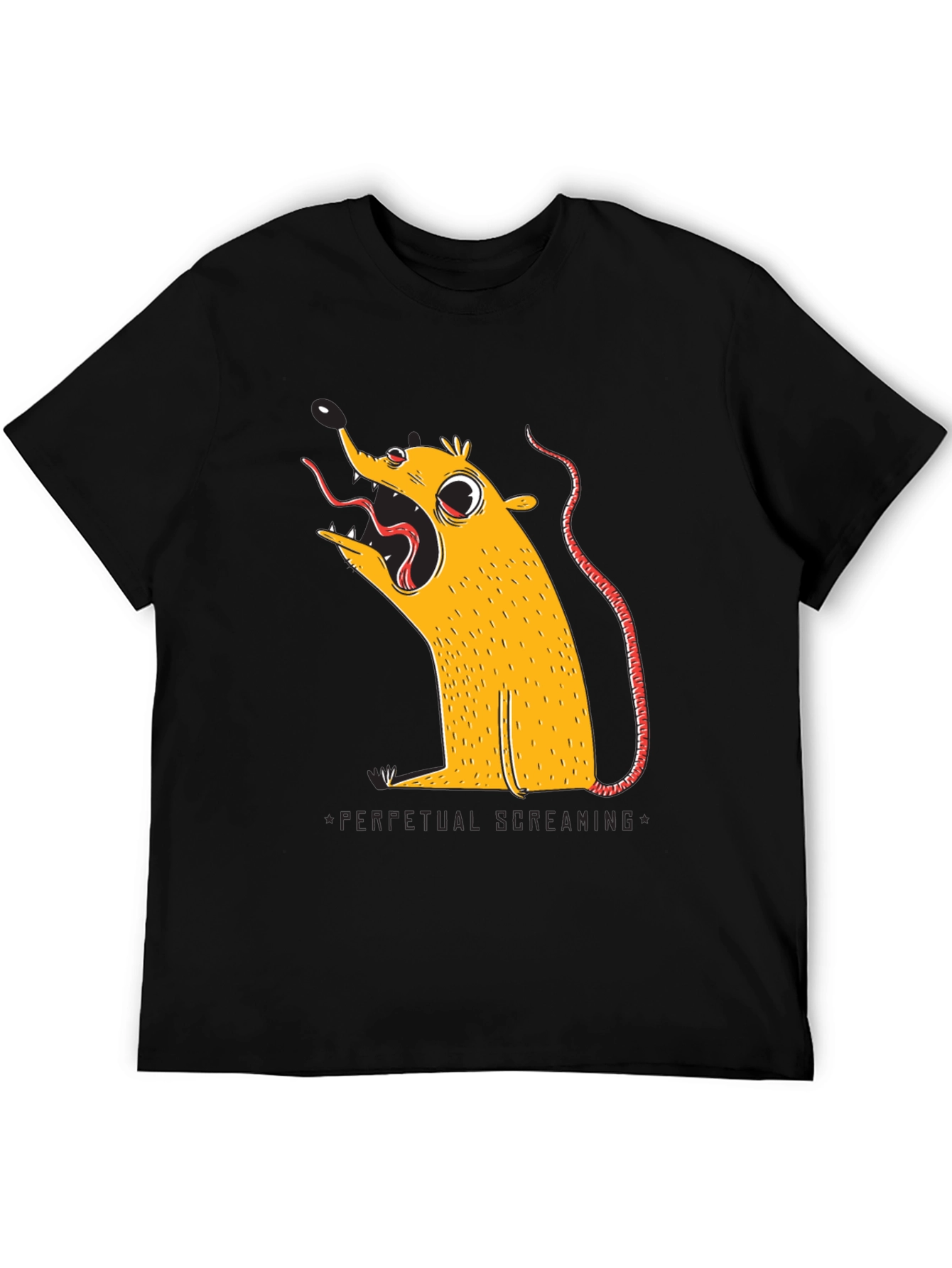 Black Perpetual Screaming Rat Graphic Tee - Unisex view 5