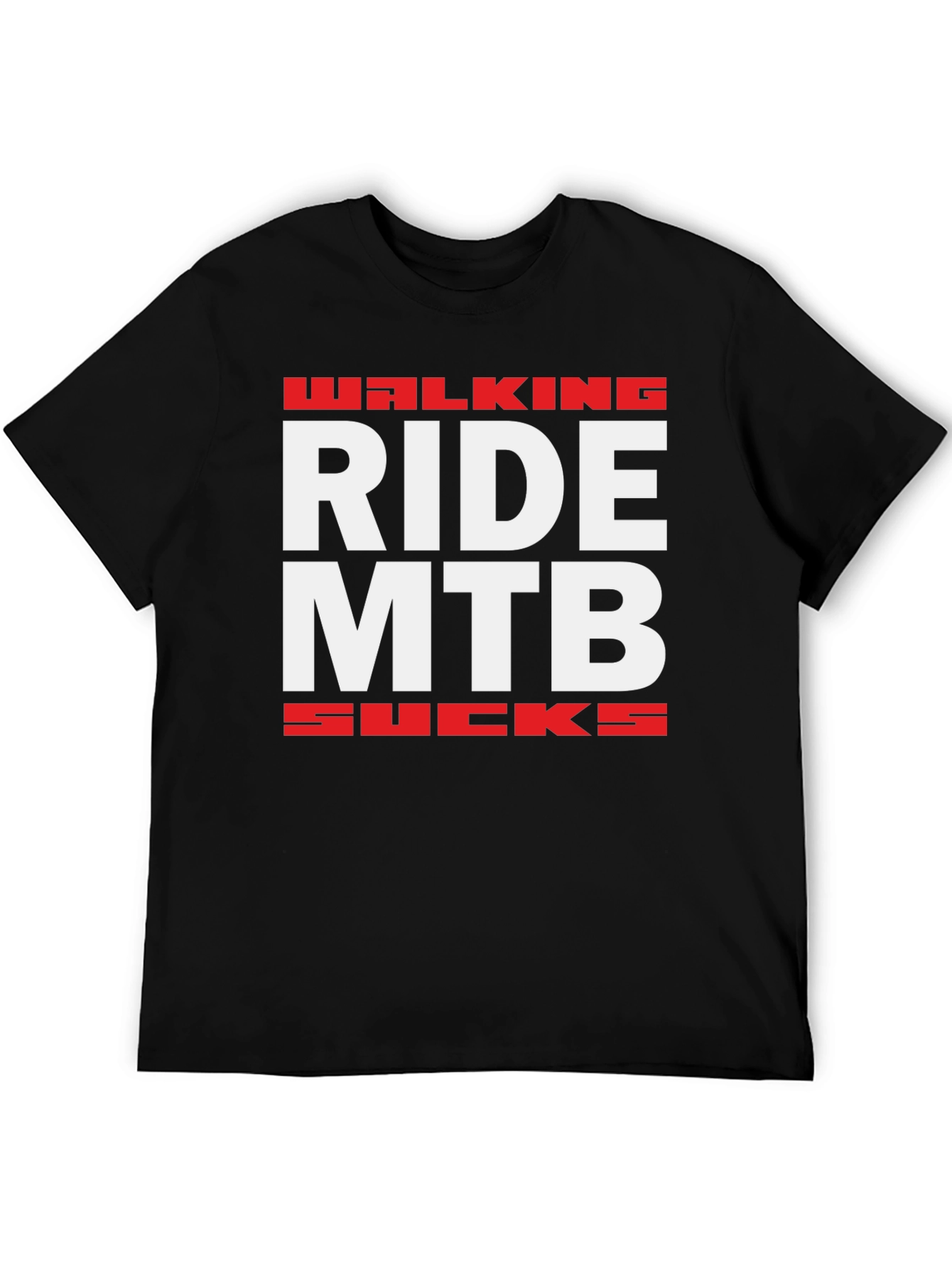 Black Walking Ride MTB Sucks T-Shirt view 5