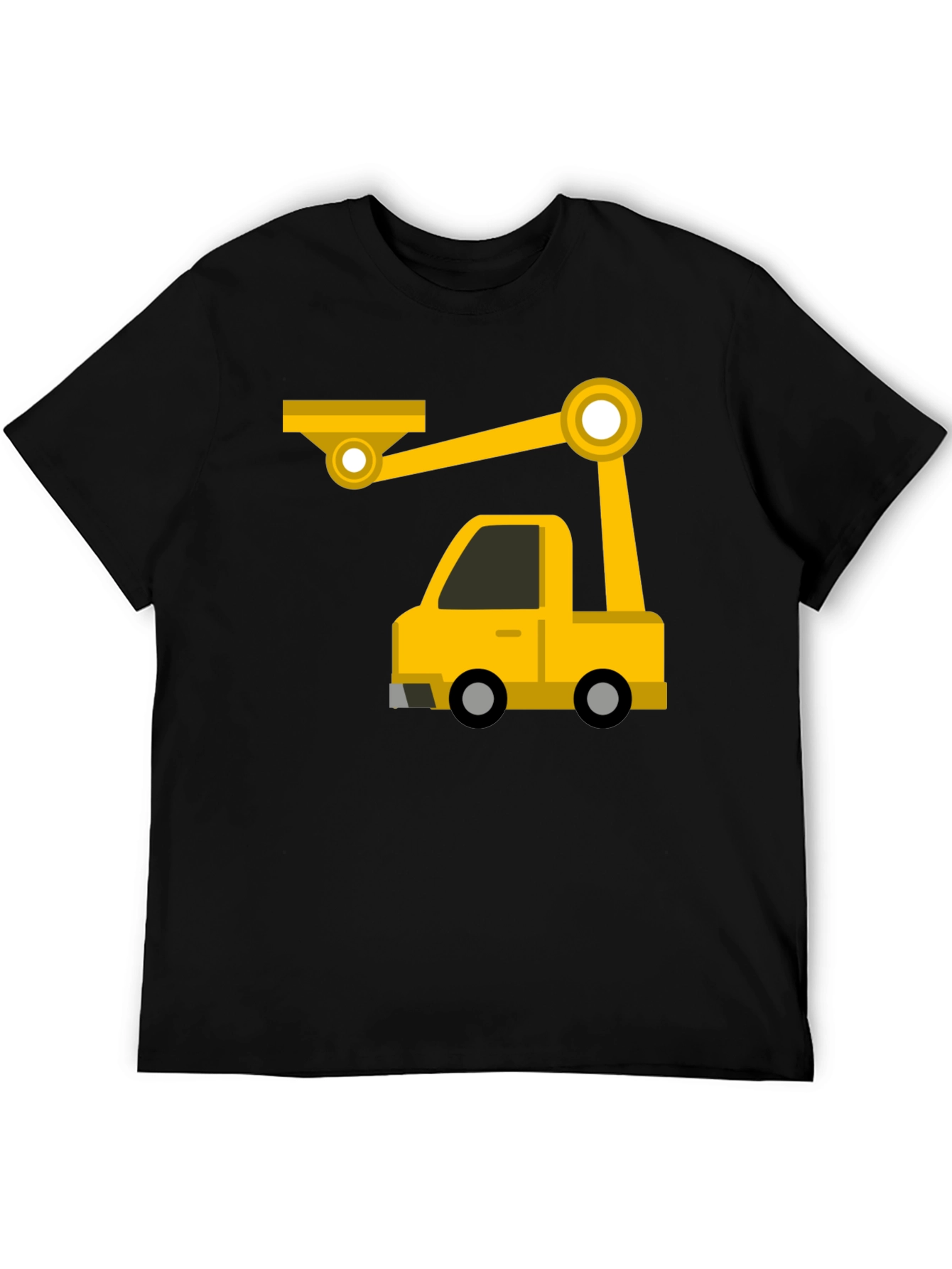 Black Construction Crane Truck Graphic Tee view 5