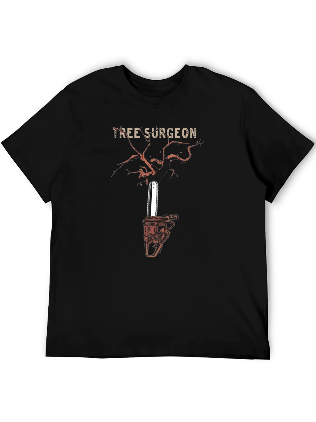 Black Tree Surgeon Chainsaw Graphic T-Shirt view 5
