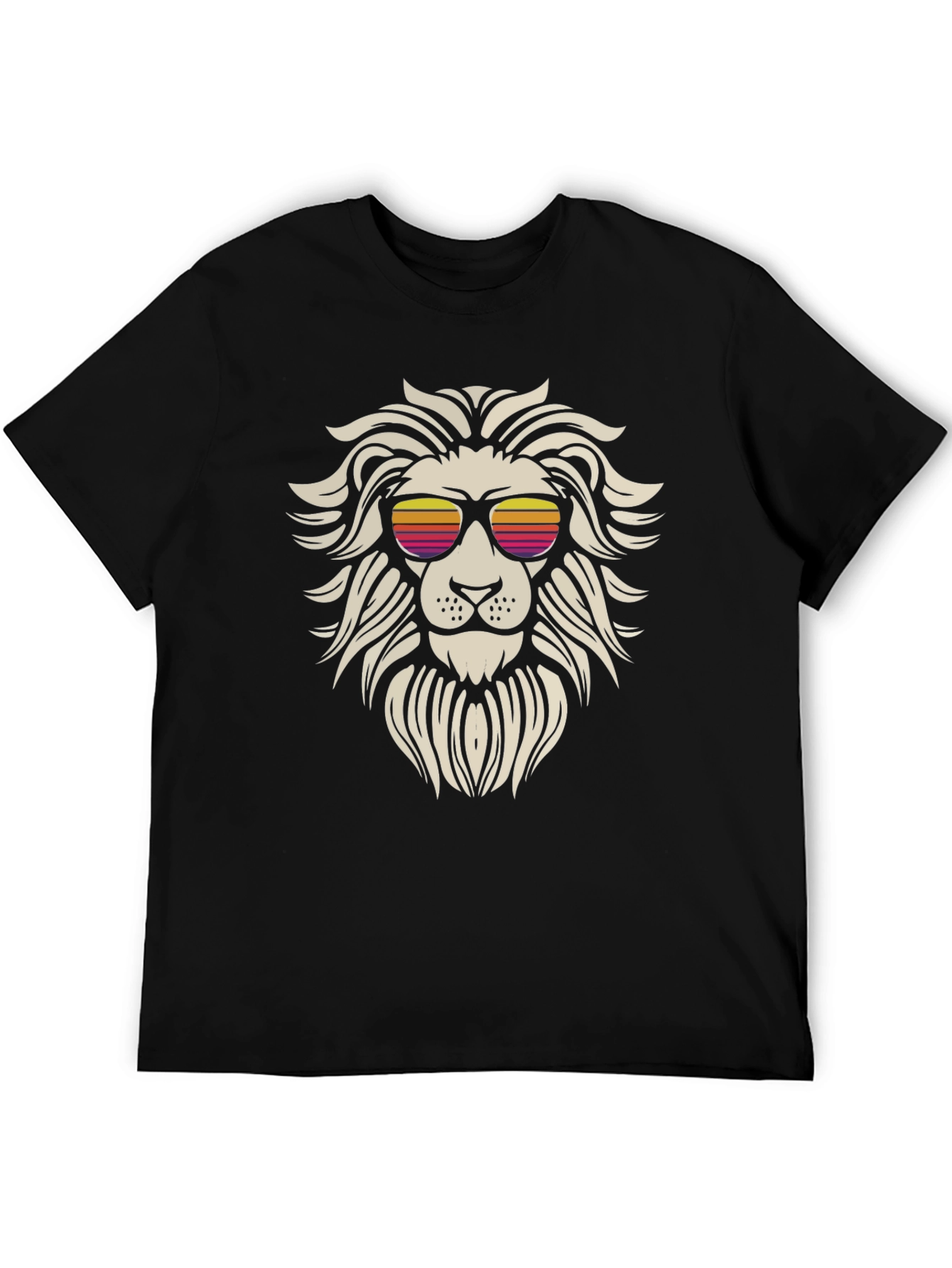 Black Cool Lion Graphic Tee - Stylish Black T-Shirt view 5