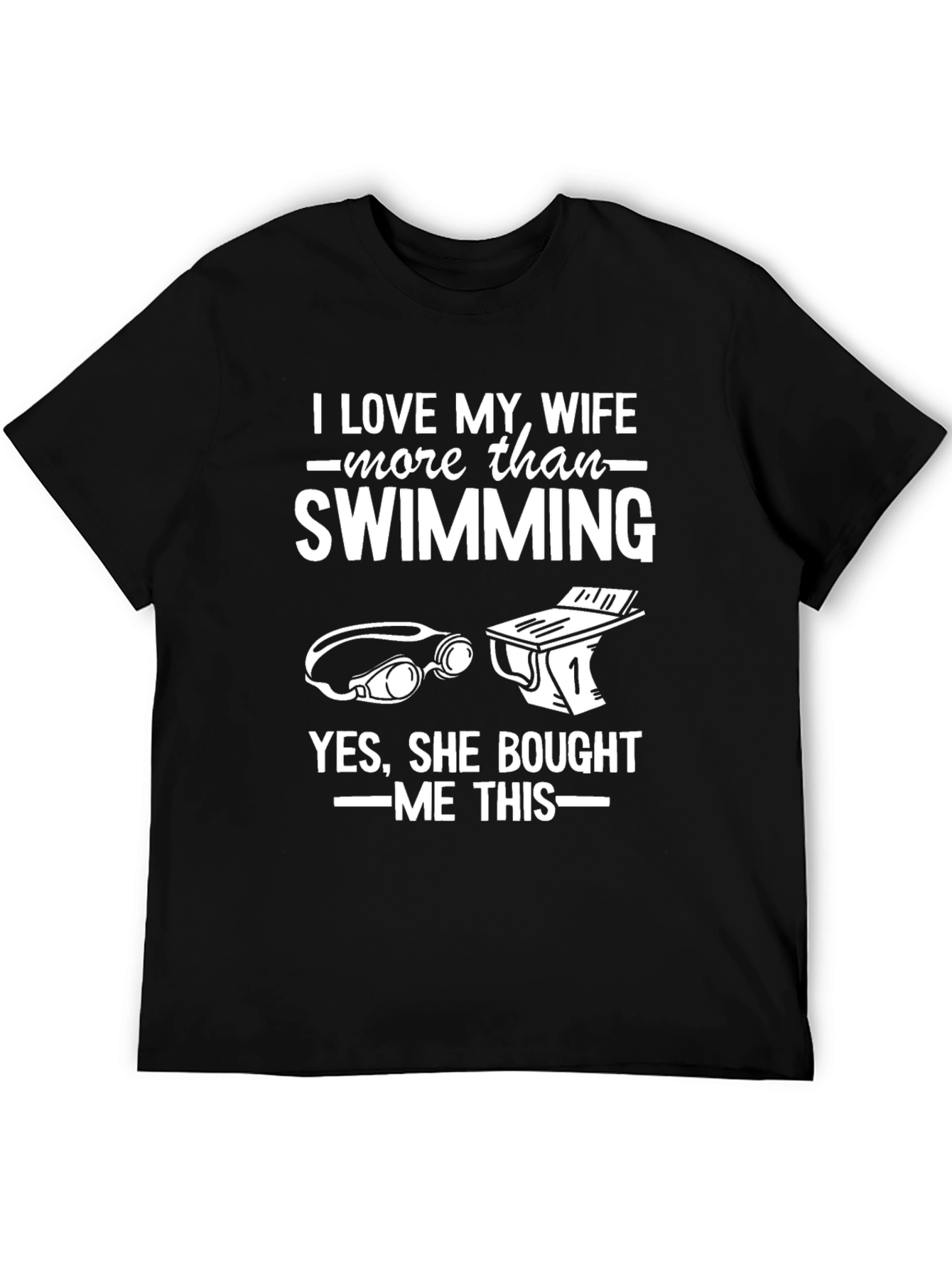 Black Funny Swimming Wife T-Shirt view 5