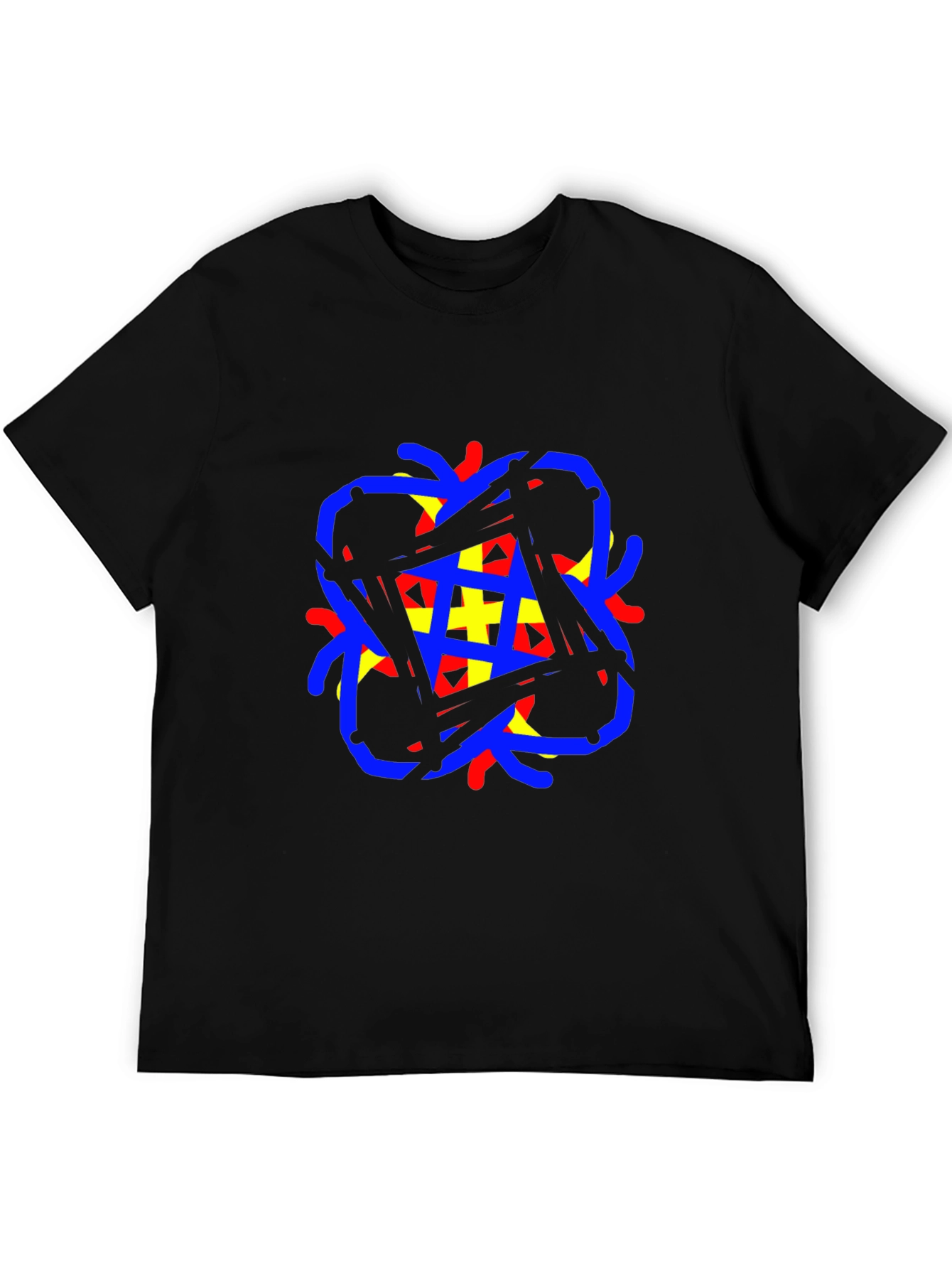 Black Abstract Graphic Black T-Shirt view 5