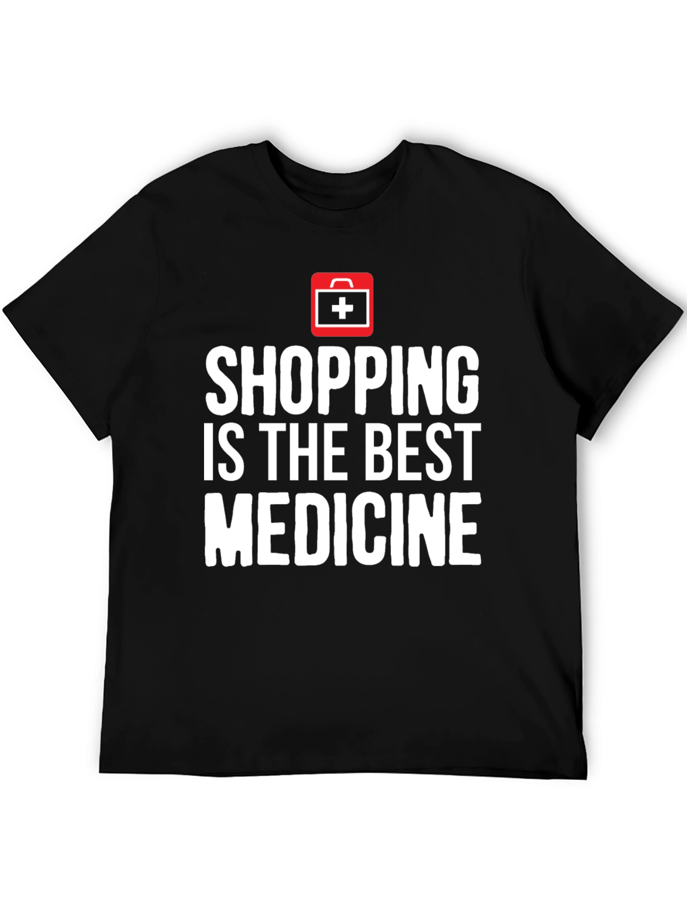 Black Shopping is the Best Medicine T-Shirt view 5