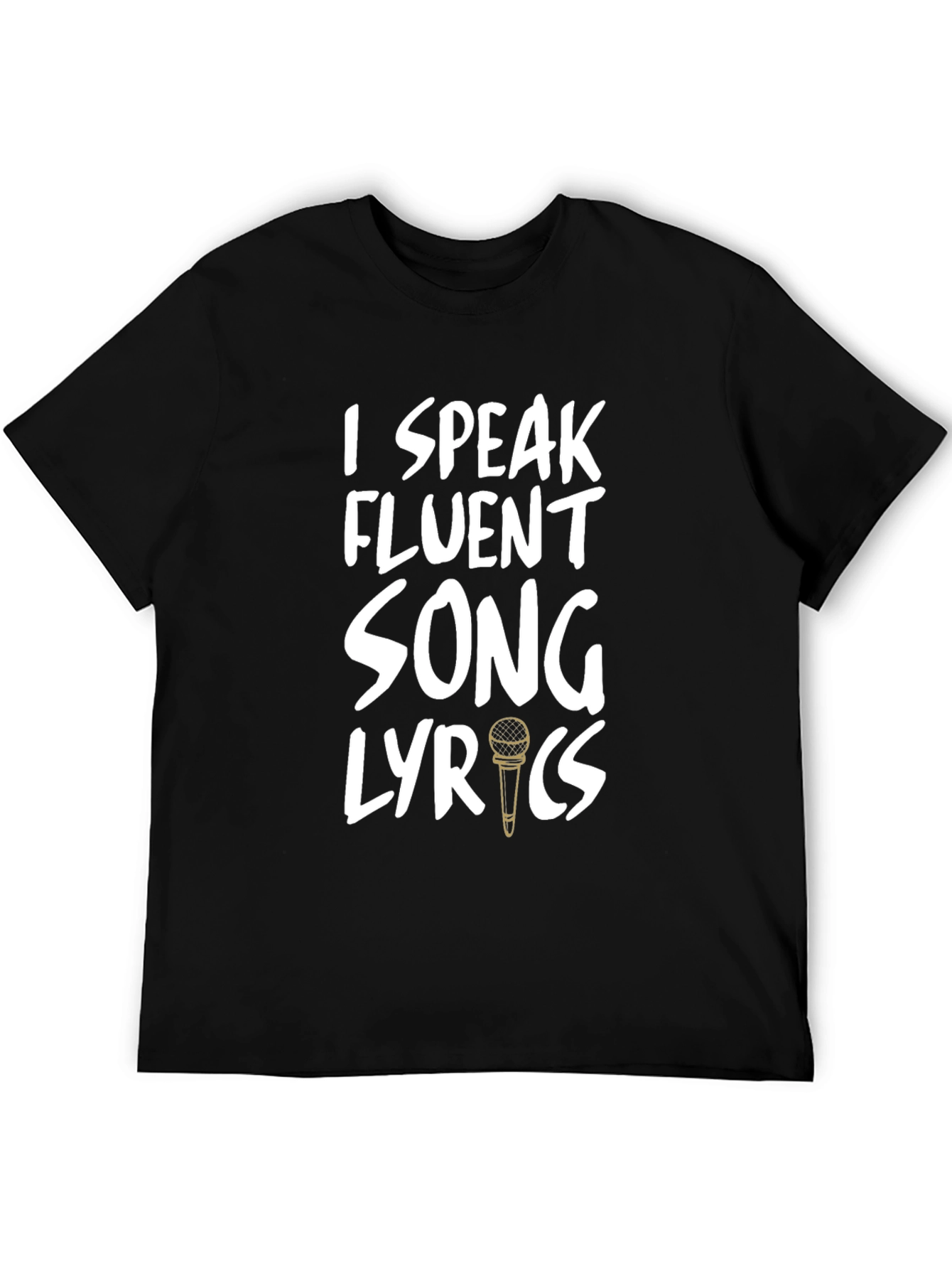 Black I Speak Fluent Song Lyrics Black T-Shirt view 5