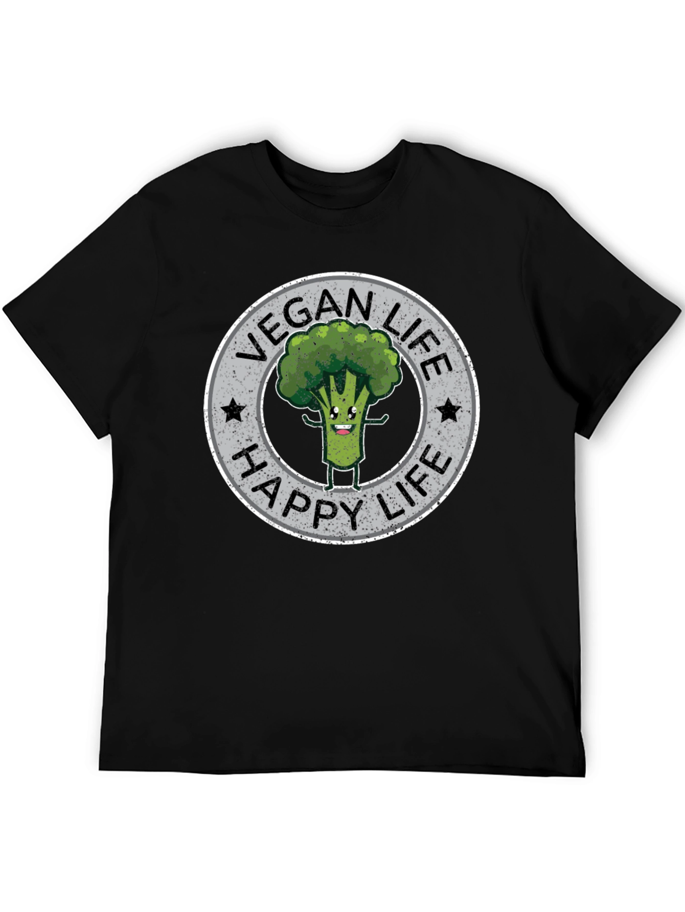 Vegan Life Happy Life Broccoli Graphic T-Shirt - 5