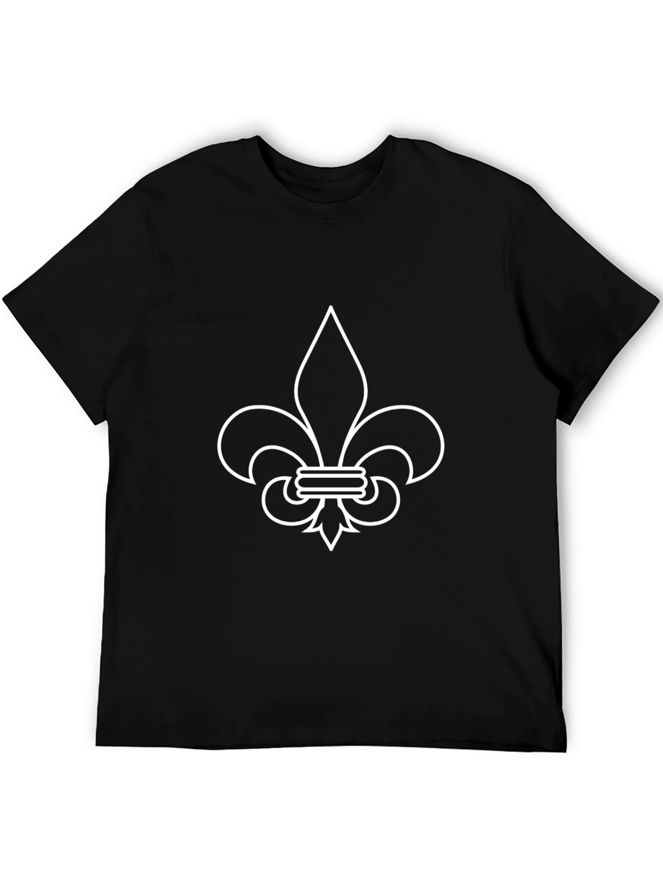 Fleur-de-Lis Graphic Tee - Black Cotton Casual Shirt - 5