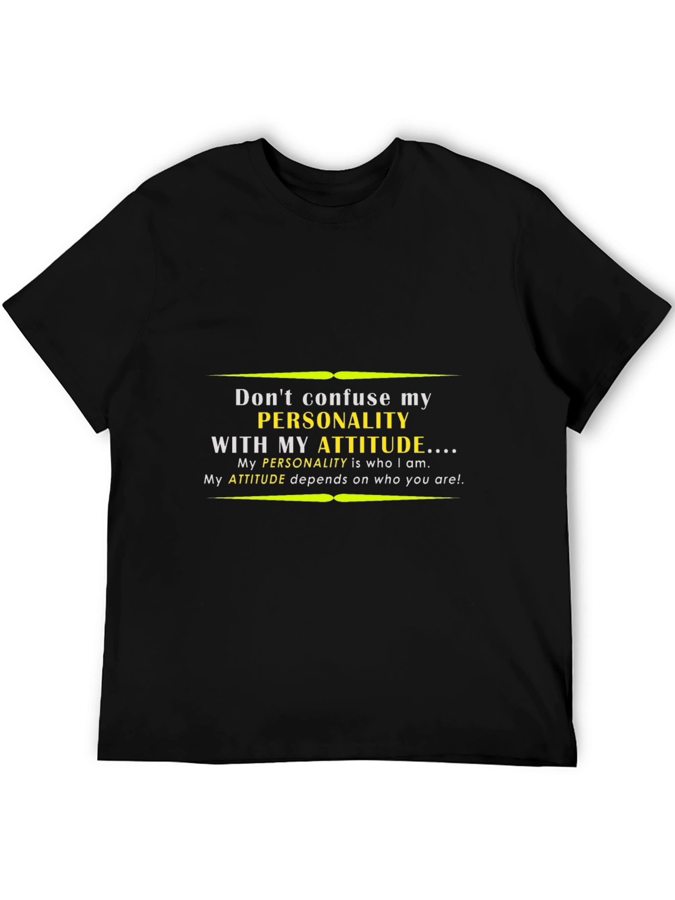 Black Personality Attitude Graphic Tee - Unisex Black T-Shirt view 5