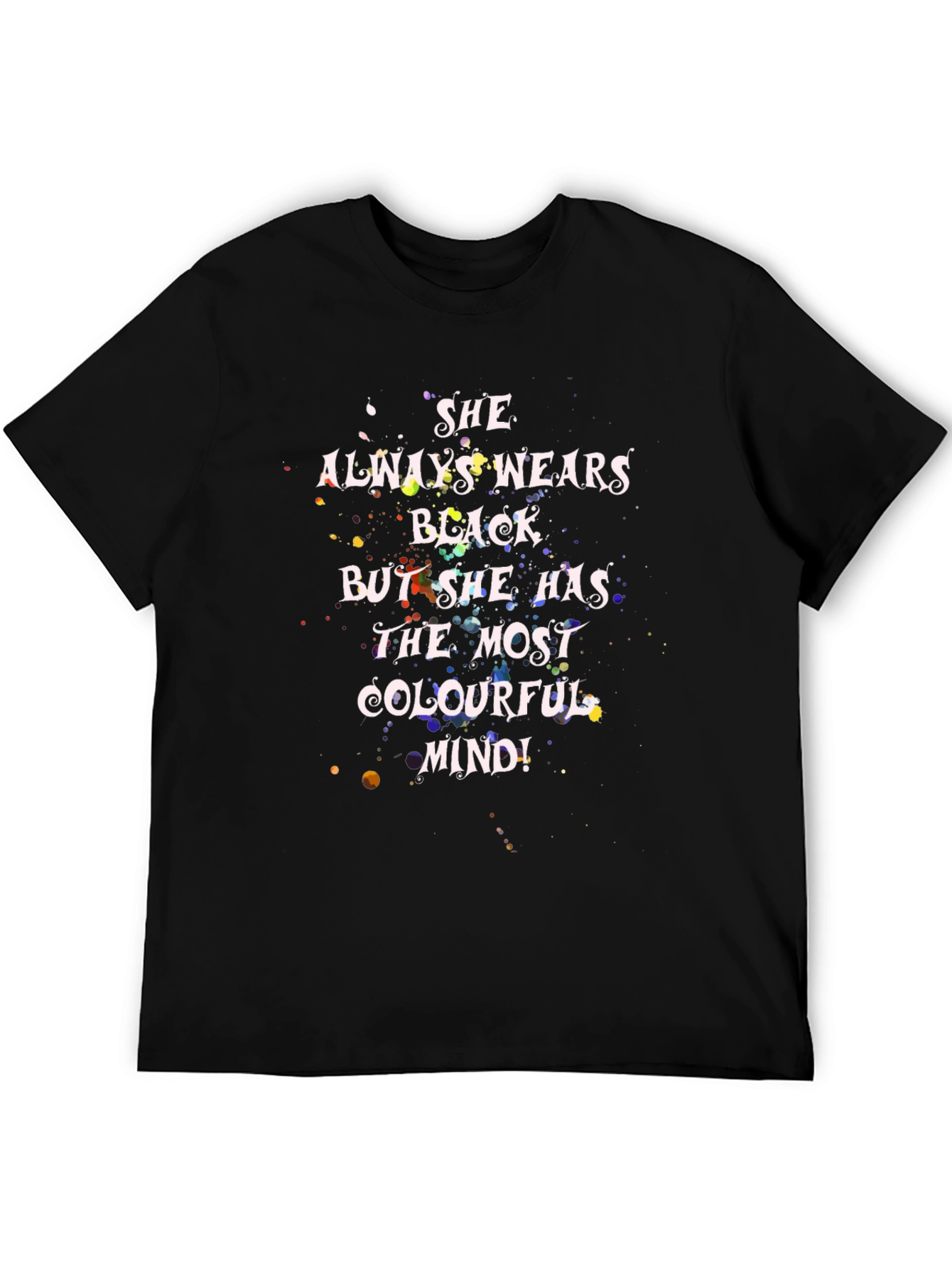 Black Colorful Mind Black T-Shirt view 5