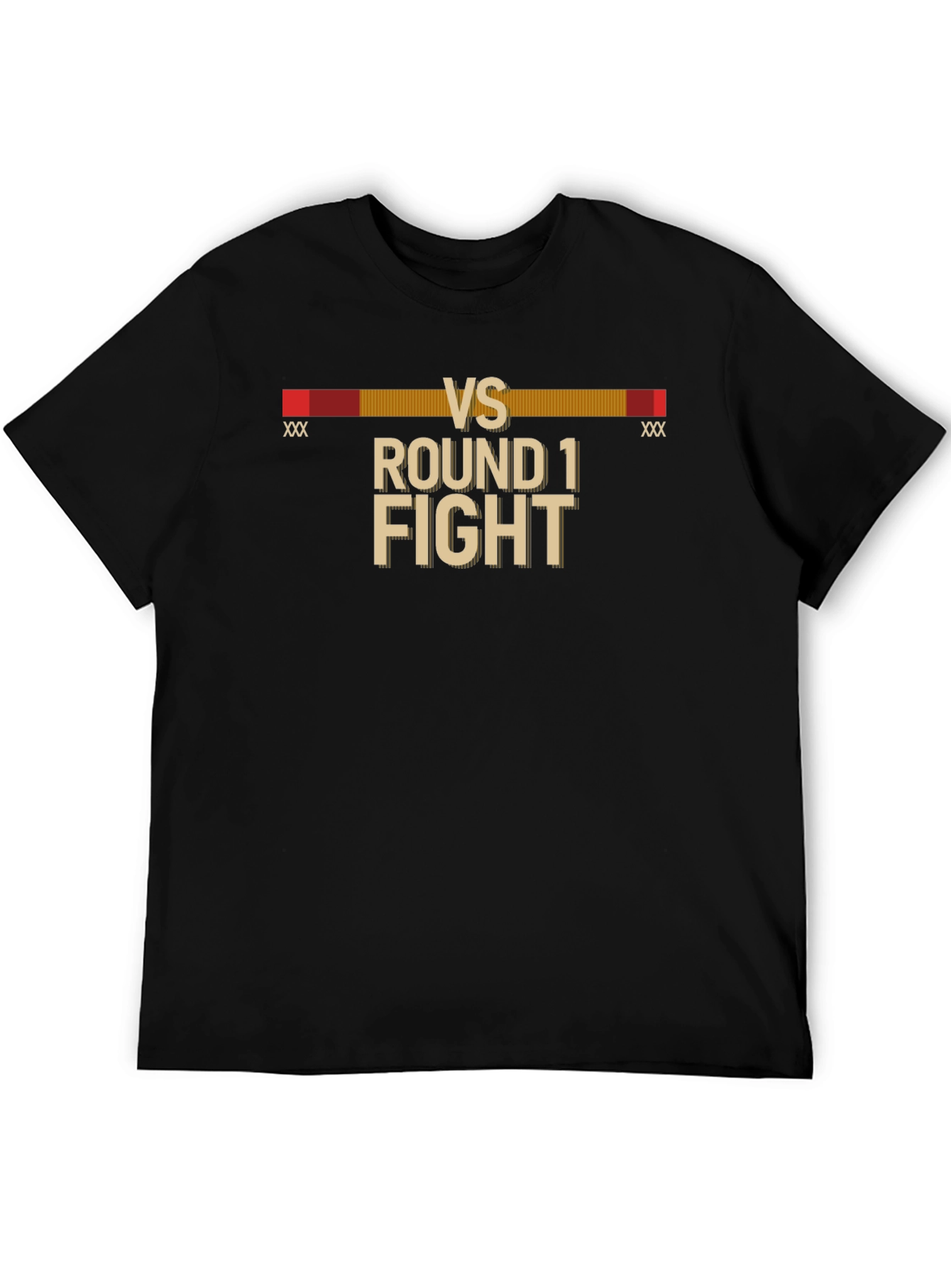 Black Round 1 Fight Black T-Shirt view 5