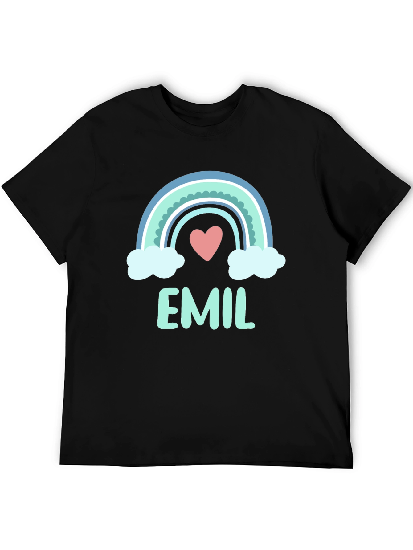 Black Emil Rainbow Heart T-Shirt view 5