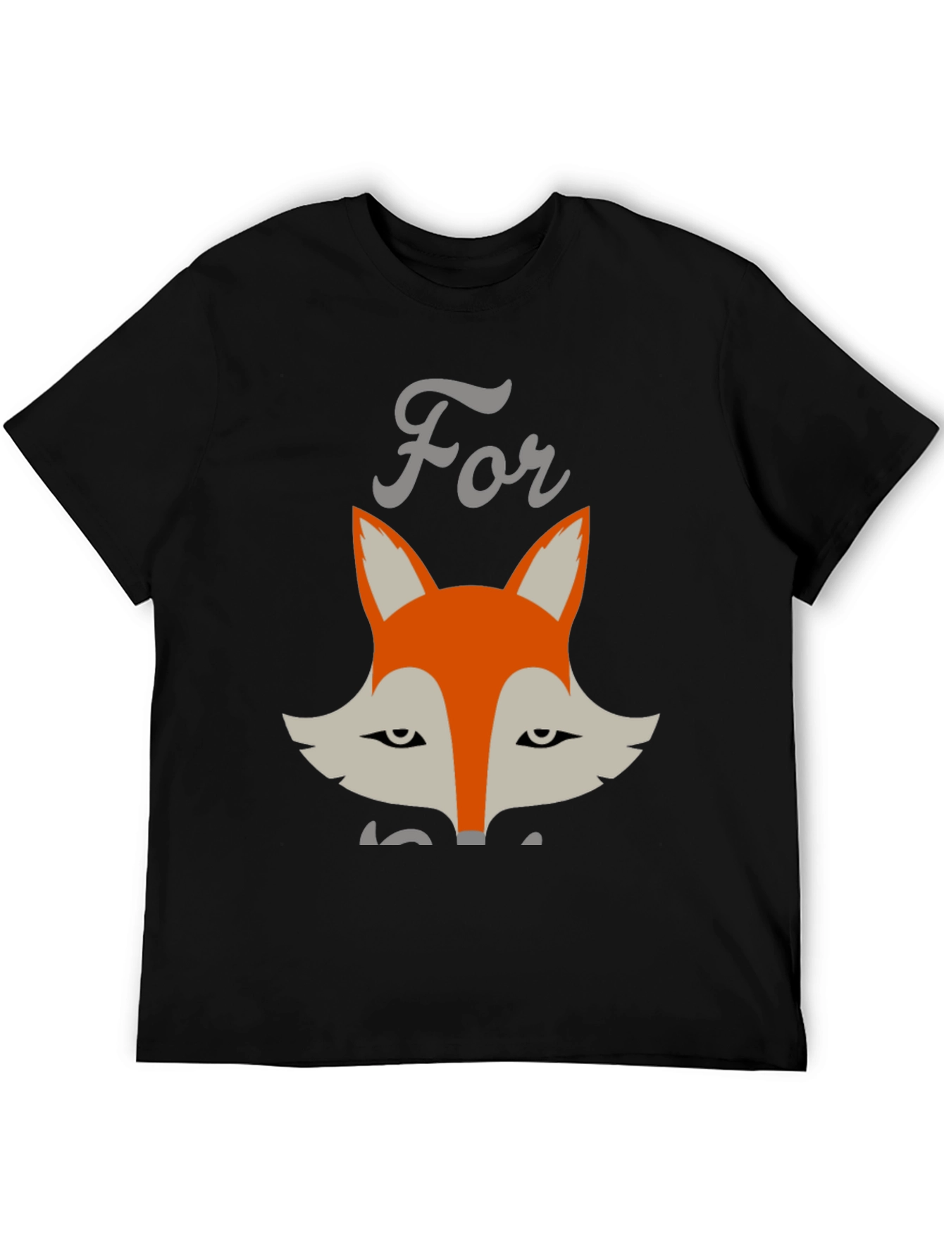 Black Funny Fox Graphic T-Shirt - Unisex Cotton Tee view 5