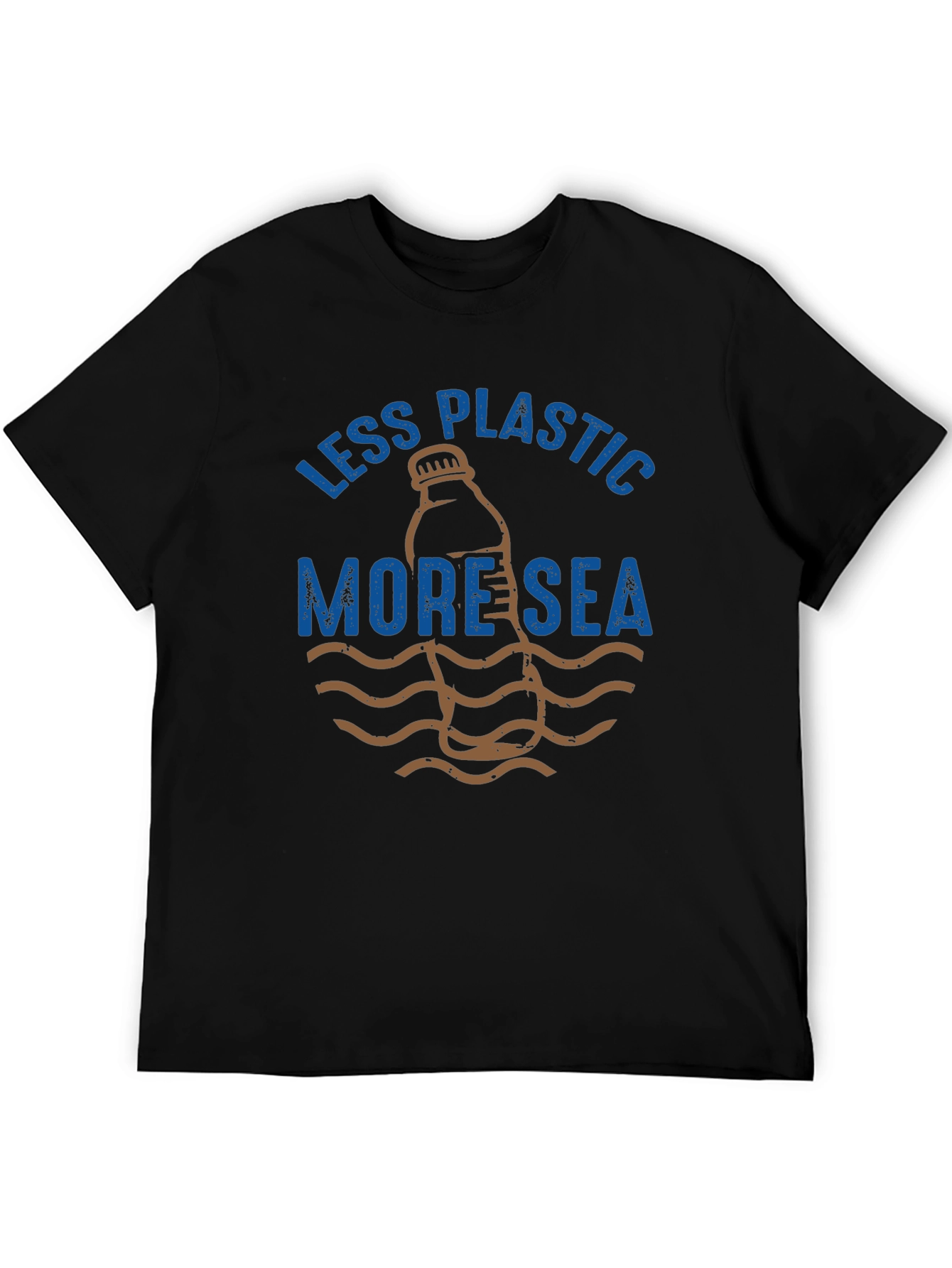 Black Eco-Friendly 'Less Plastic More Sea' Graphic T-Shirt view 5