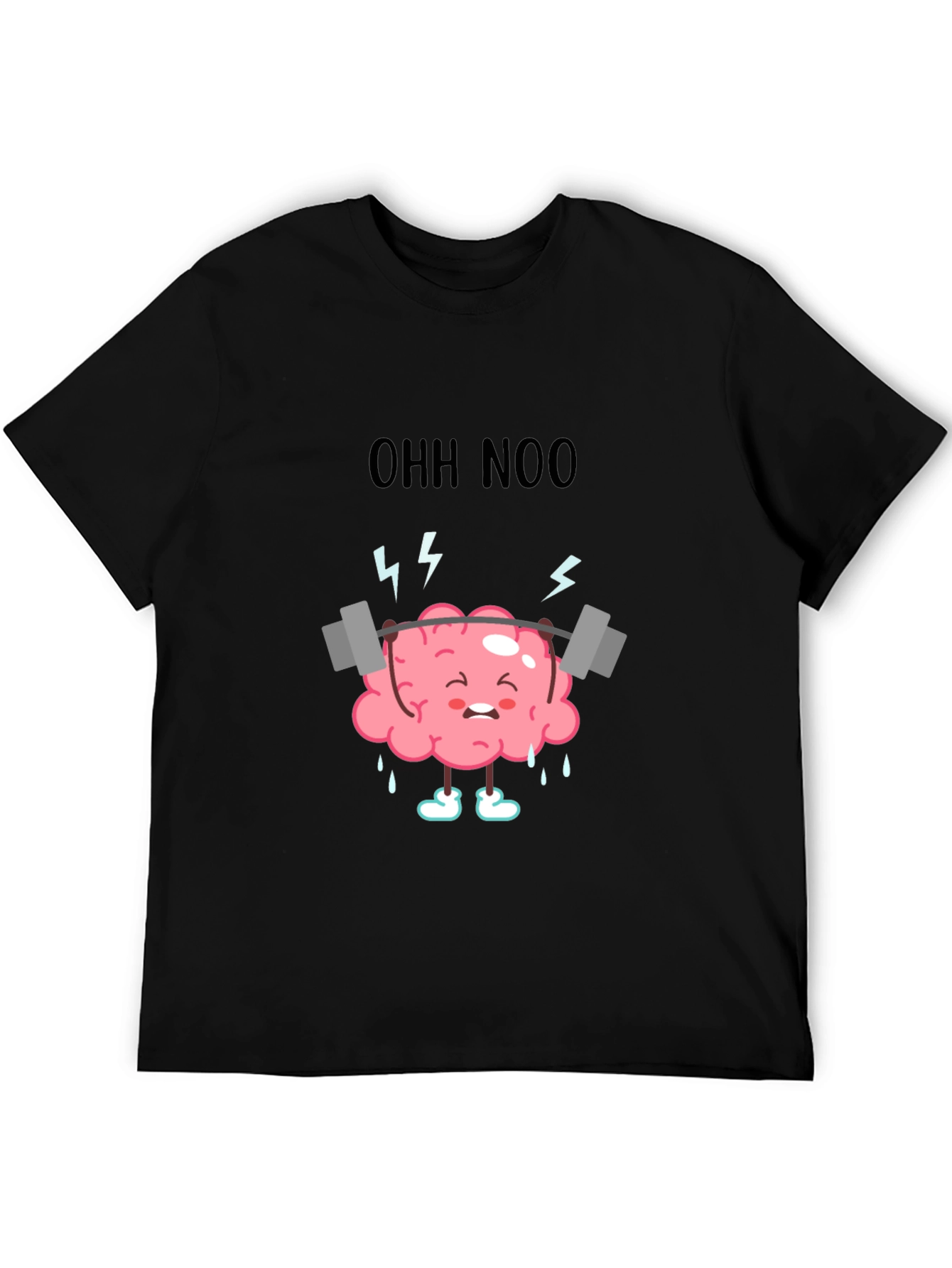 Black Brain Training T-Shirt - "Ohh Noo" Workout Design view 5