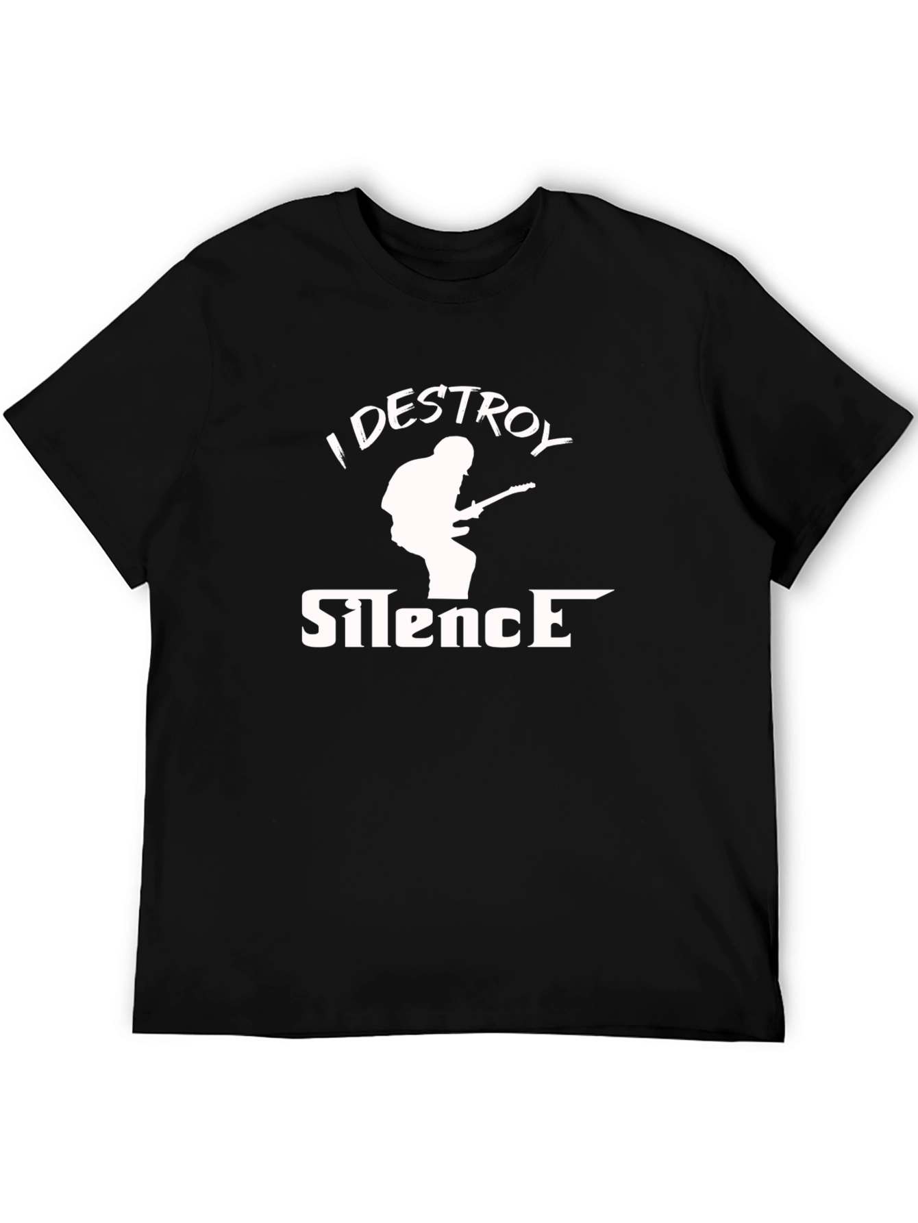 Black I Destroy Silence Black Graphic Tee view 5