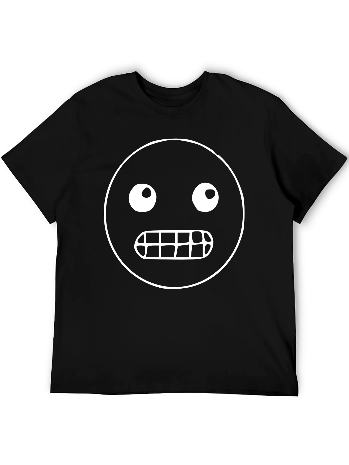 Black Funny Face Graphic Black T-Shirt view 5