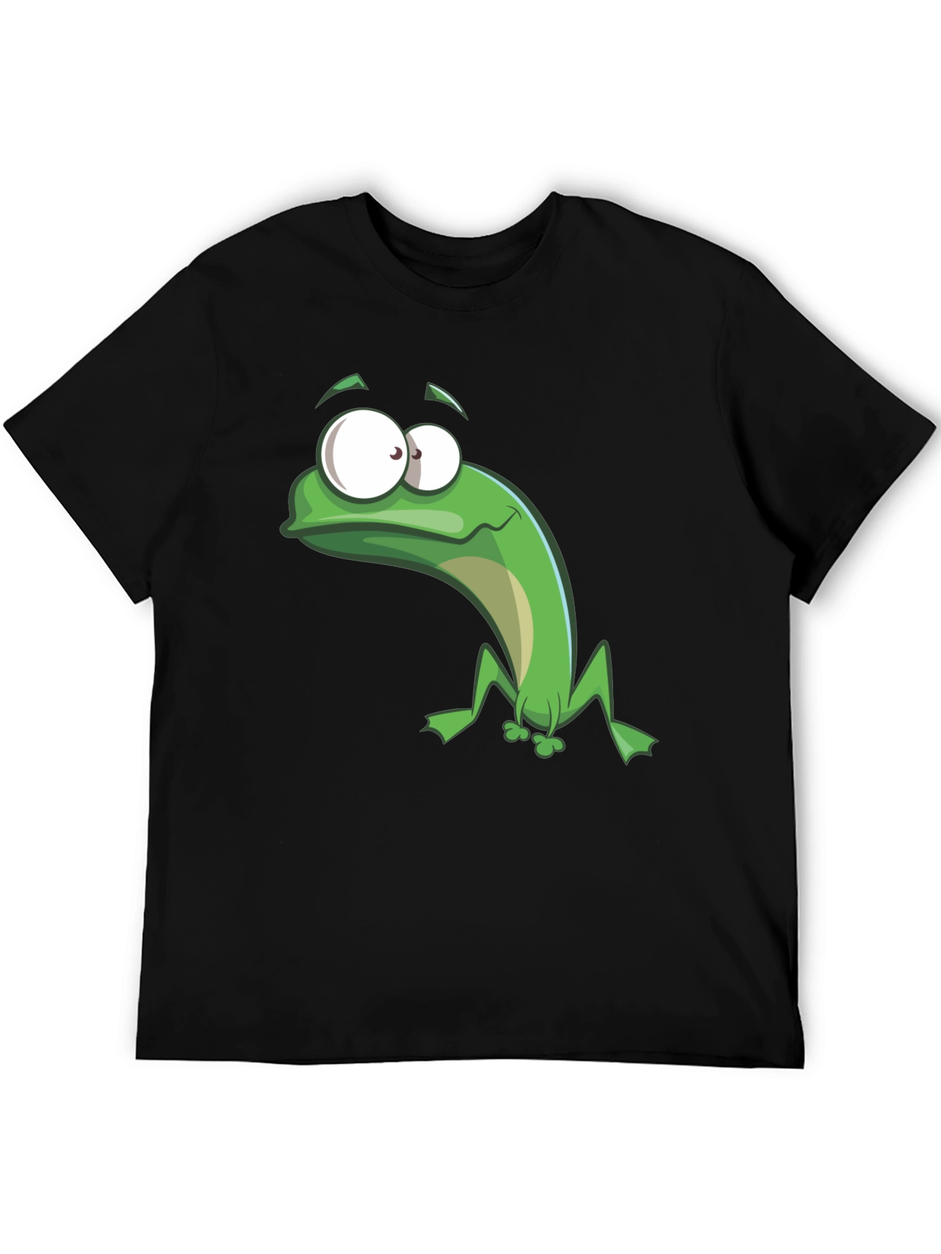 Black Funny Frog Graphic Tee - Black Cotton T-Shirt view 5