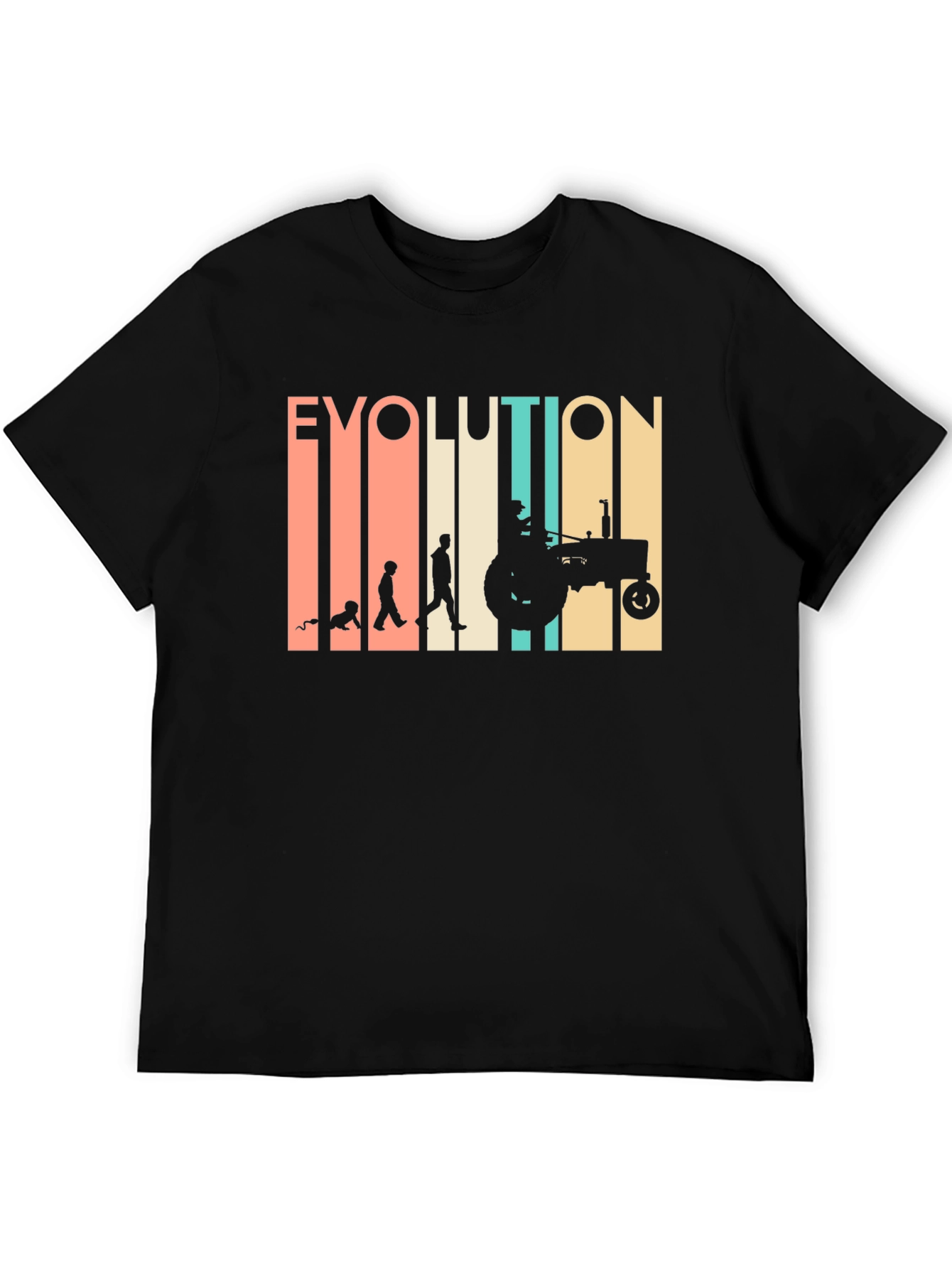 Black Evolution of Farming T-Shirt - Black Cotton Tee view 5