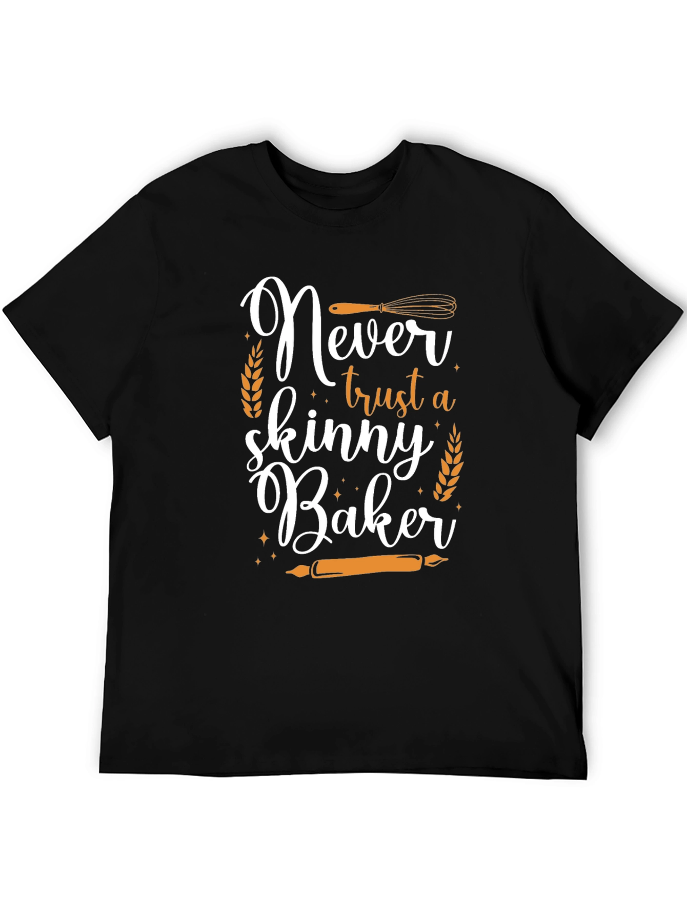 Black Never Trust a Skinny Baker Graphic Tee view 5