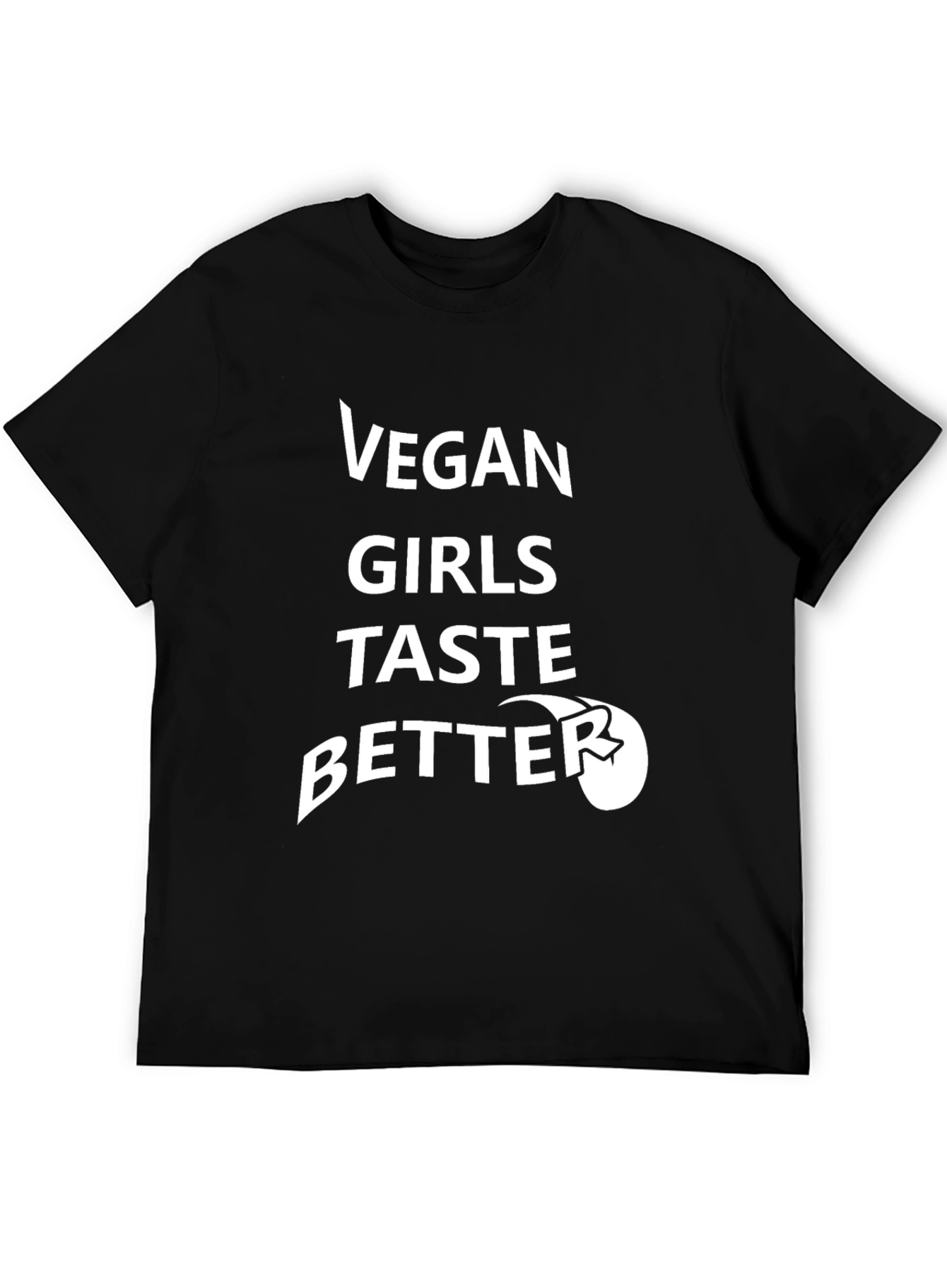 Black Vegan Girls Taste Better T-Shirt view 5