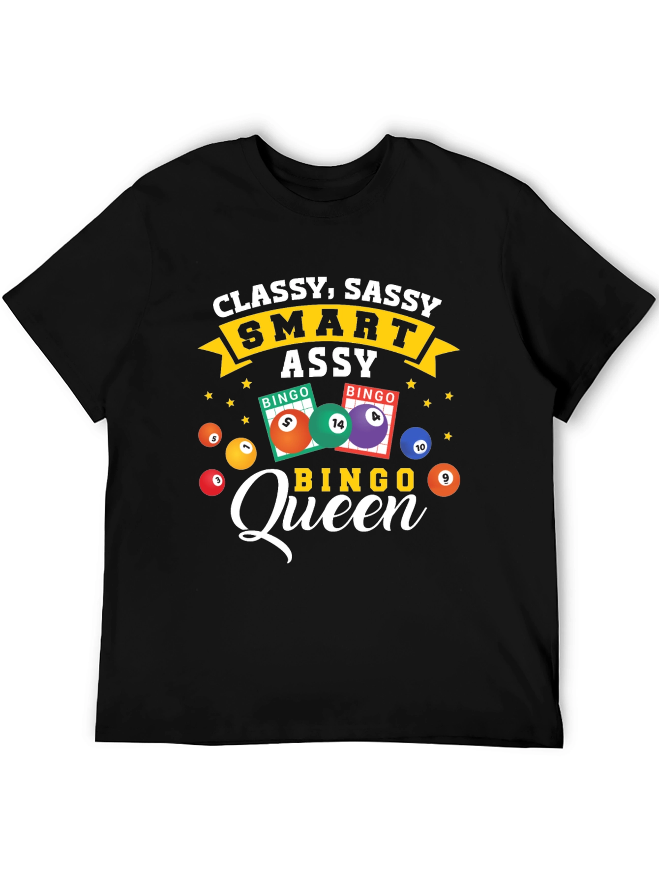 Black Classy Sassy Bingo Queen T-Shirt view 5