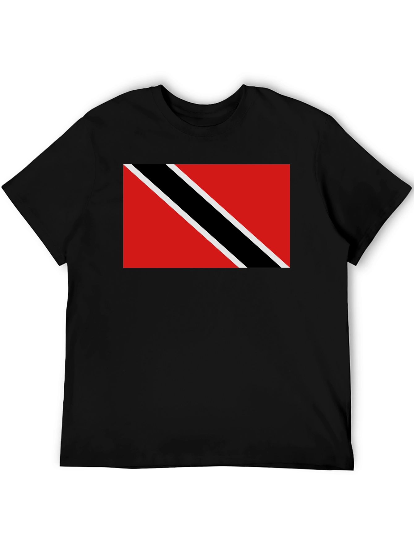 Black Trinidad & Tobago Flag T-Shirt - Black Crew Neck view 5
