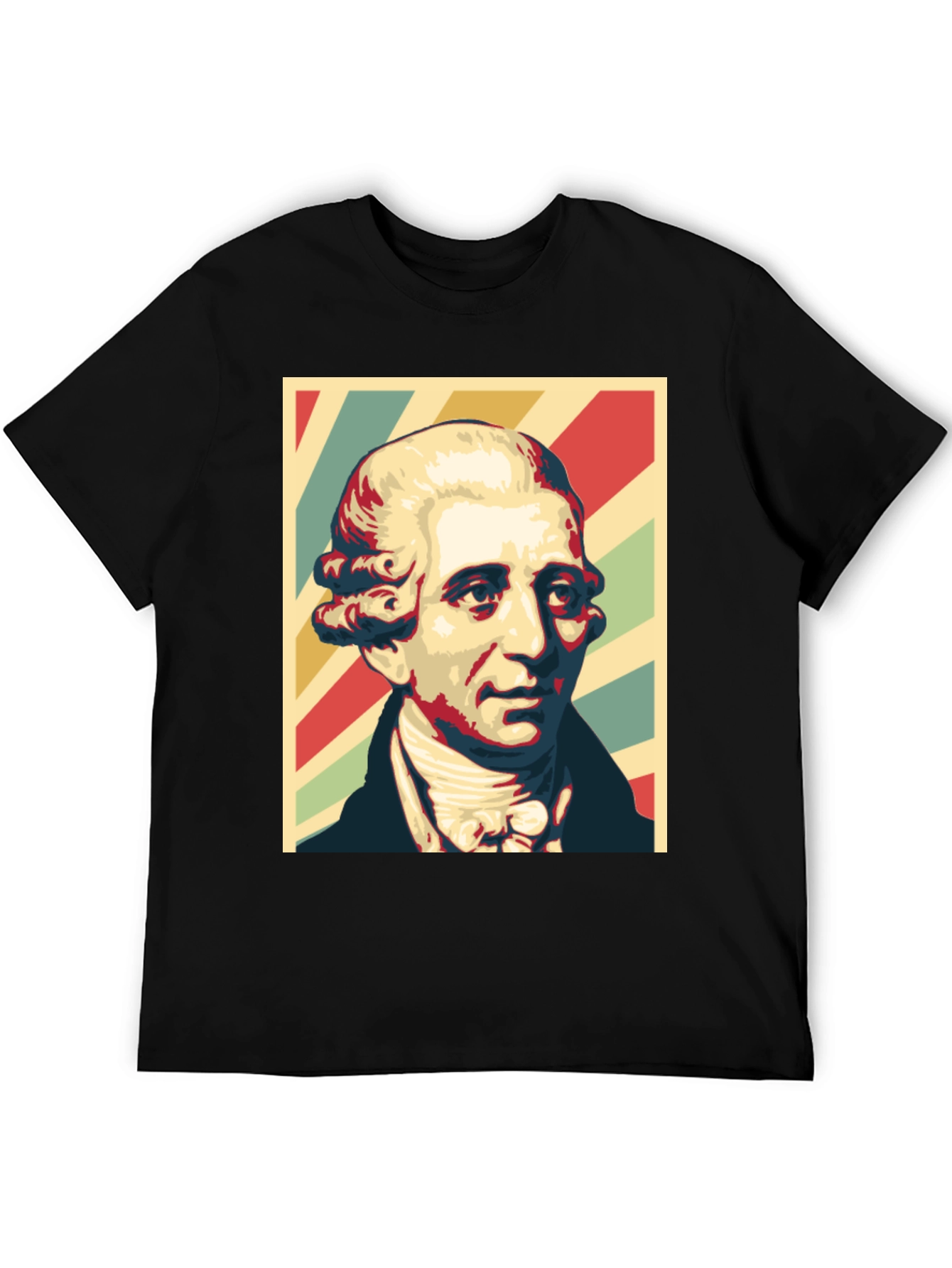 Black Retro Portrait T-Shirt - Classic Style view 5