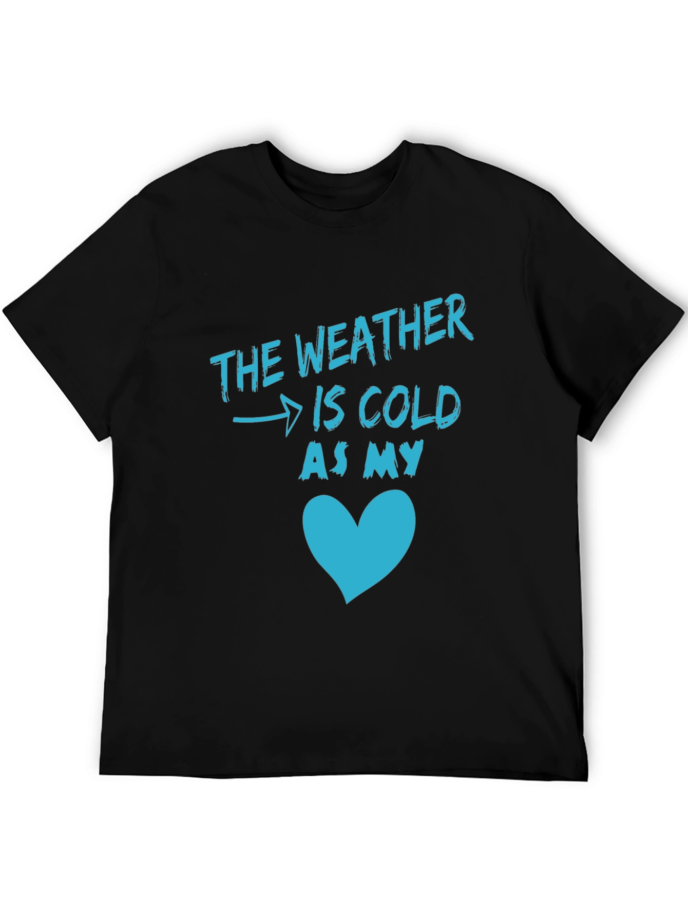 Black Cold Heart Graphic Tee - Men's Black T-Shirt view 5