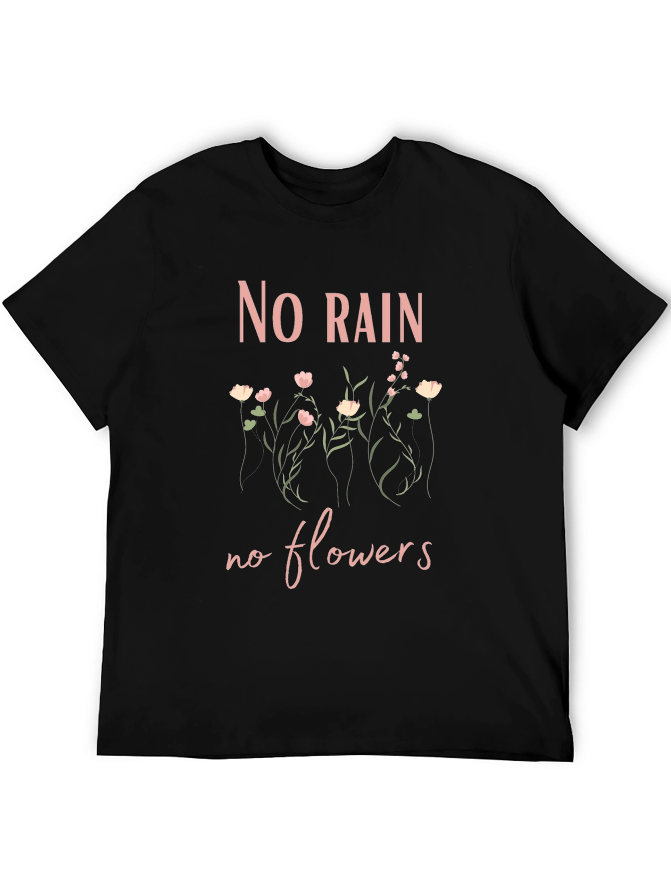 Black No Rain No Flowers Graphic Tee - Trendy Shirt view 5