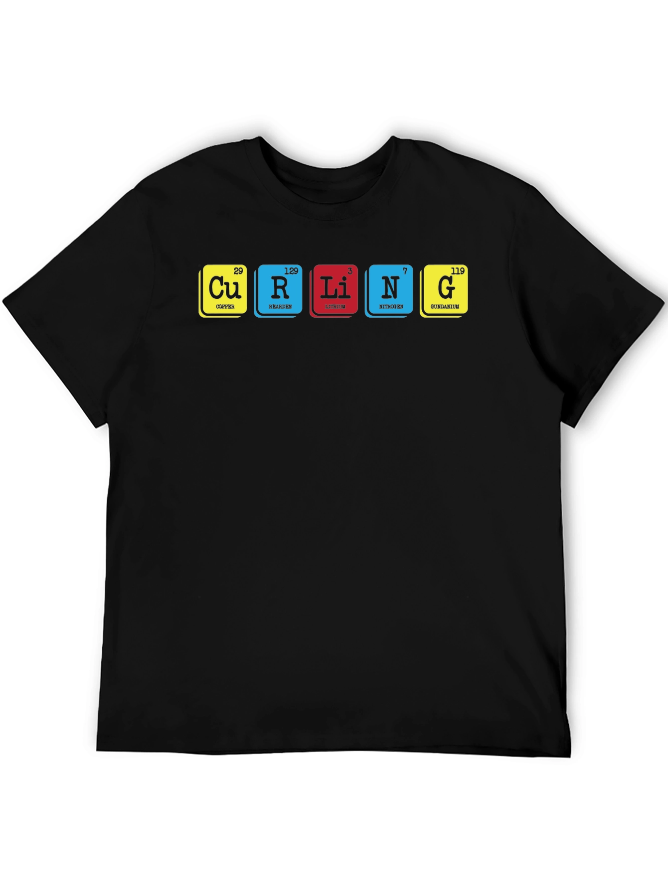 Black Curling Periodic Table T-Shirt view 5