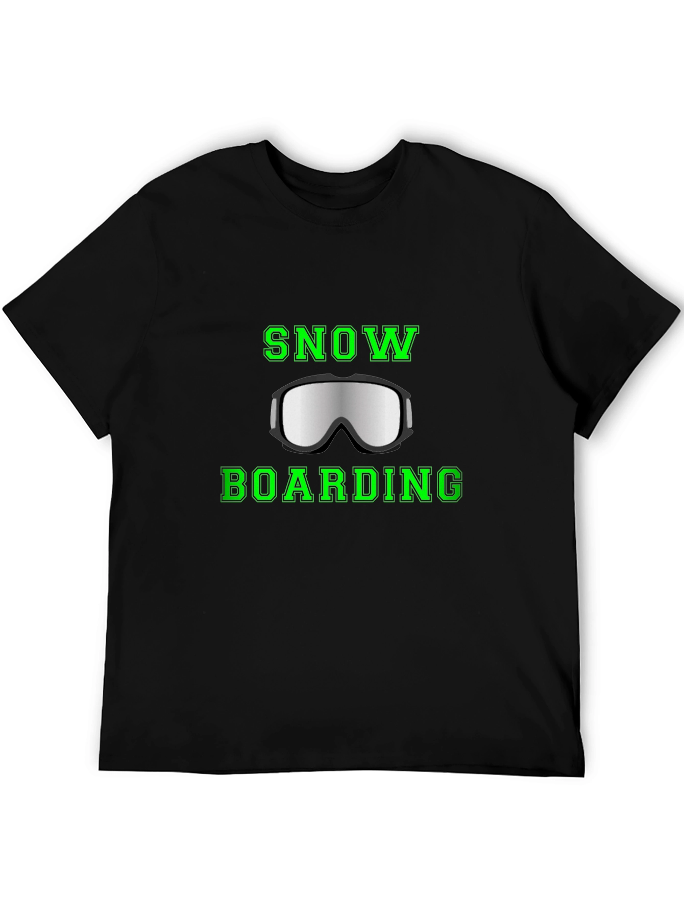 Black Snowboarding Goggles Graphic Tee view 5