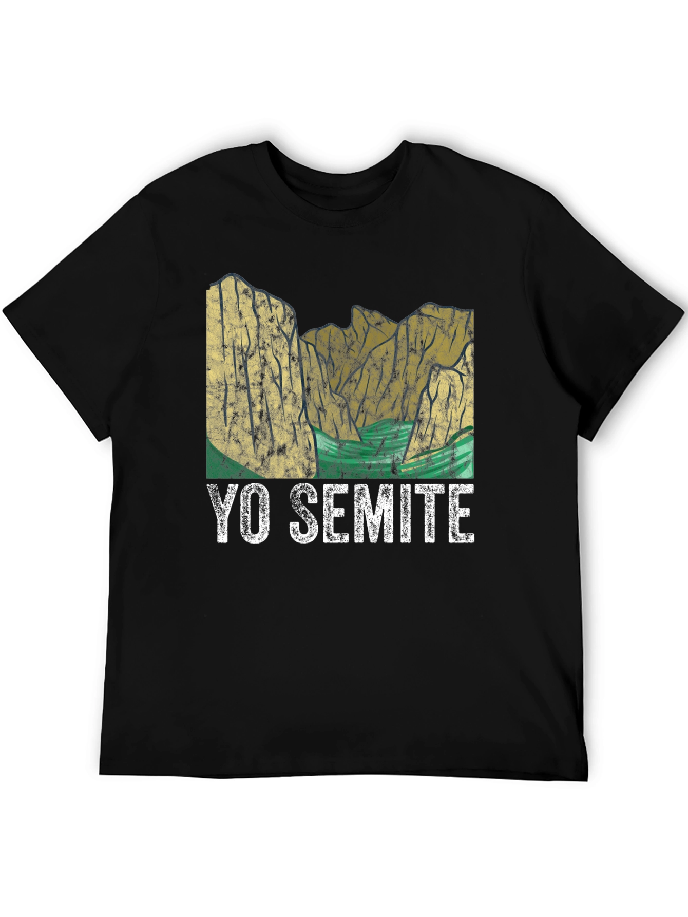 Black Yo Semite Graphic T-Shirt - Black Crew Neck Tee view 5