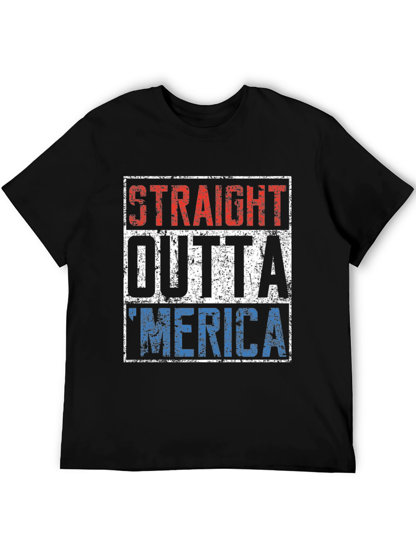 Black Straight Outta 'Merica T-Shirt view 5
