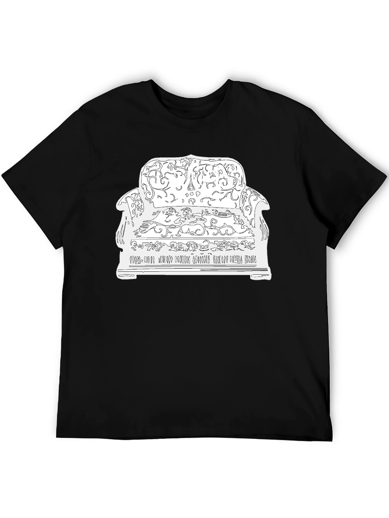 Black Novelty Graphic Tee: Couch Potato Design view 5