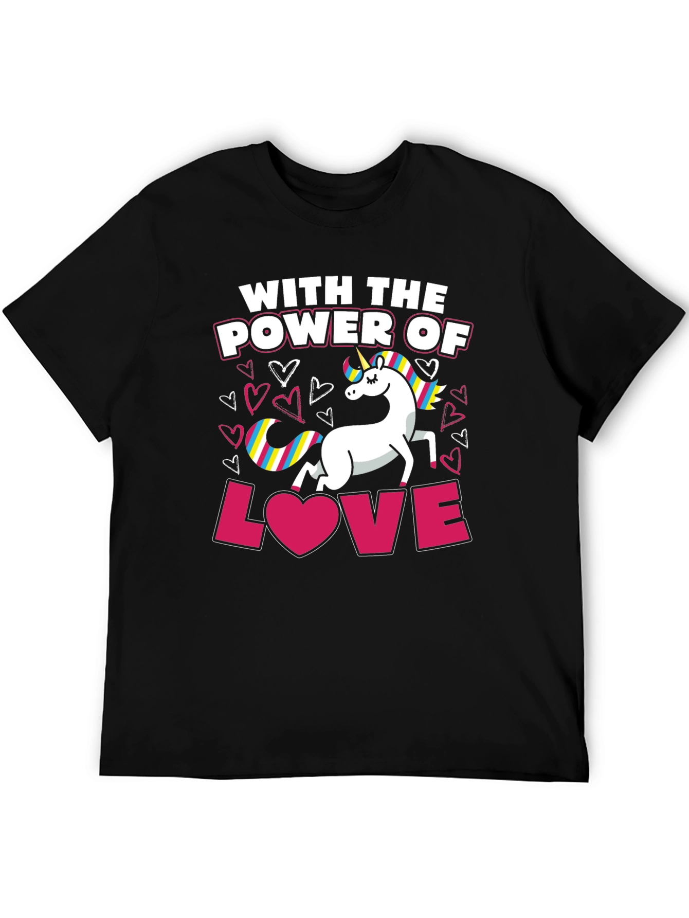 Black Unicorn Power of Love T-Shirt view 5