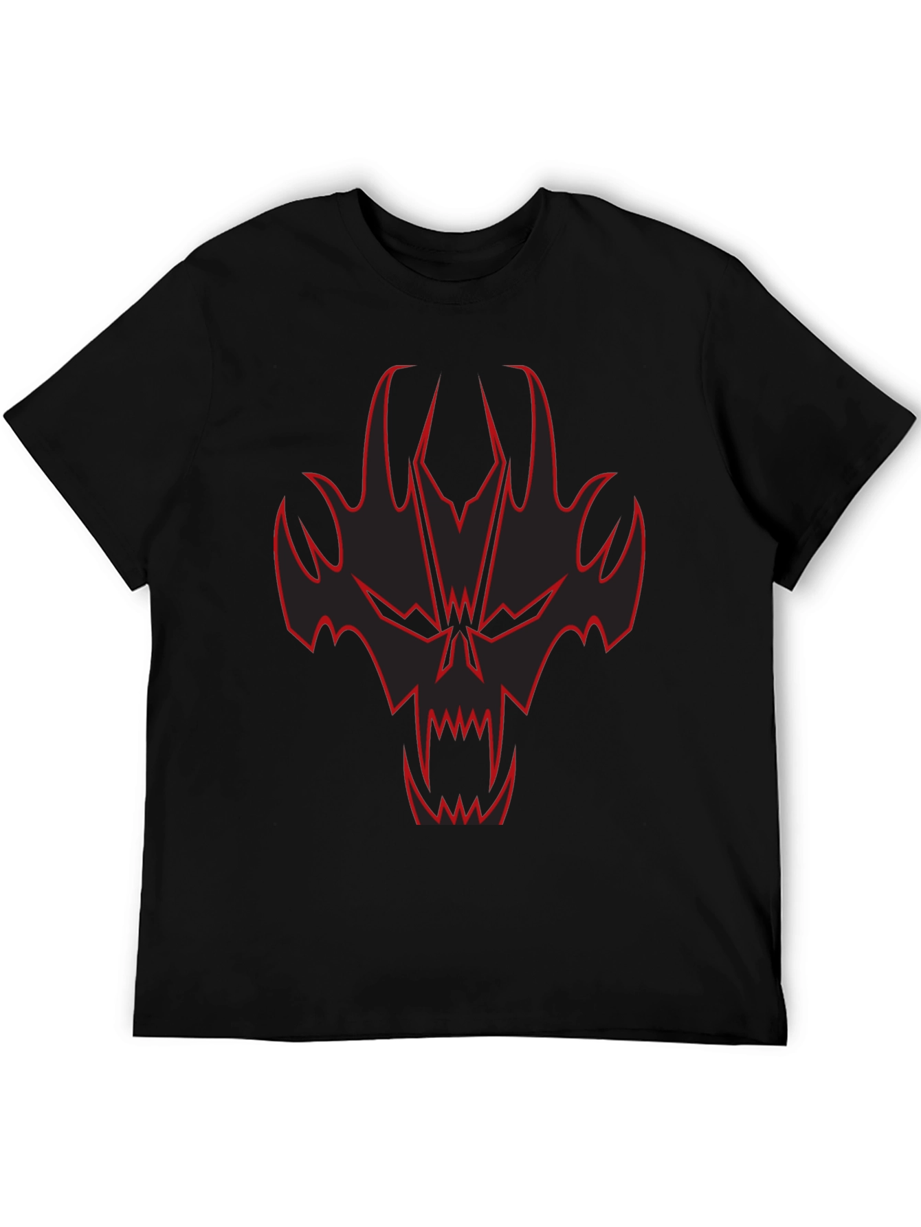 Black Black T-Shirt with Red Skull Graphic view 5