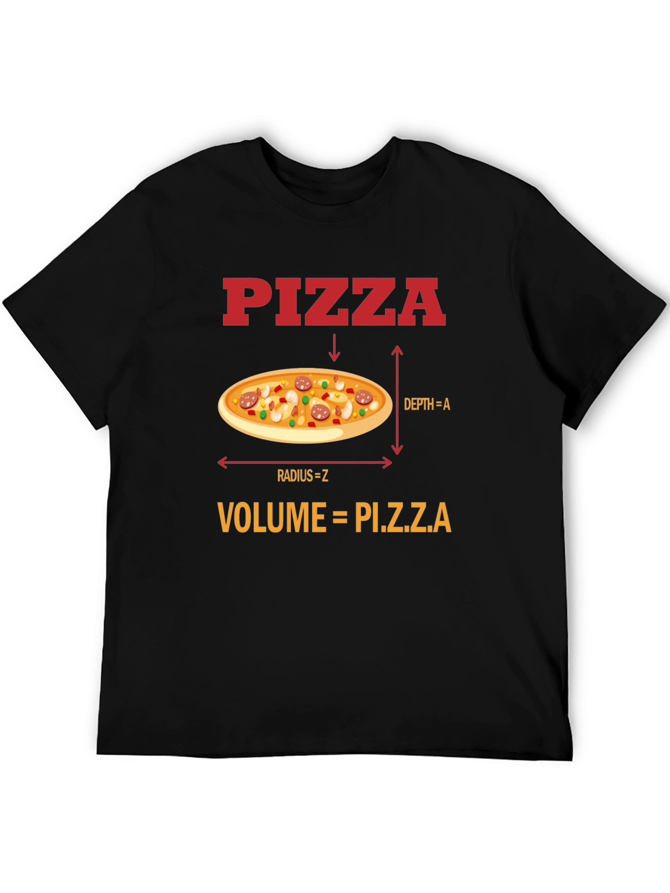 Black Pizza Volume Funny Math T-Shirt view 5