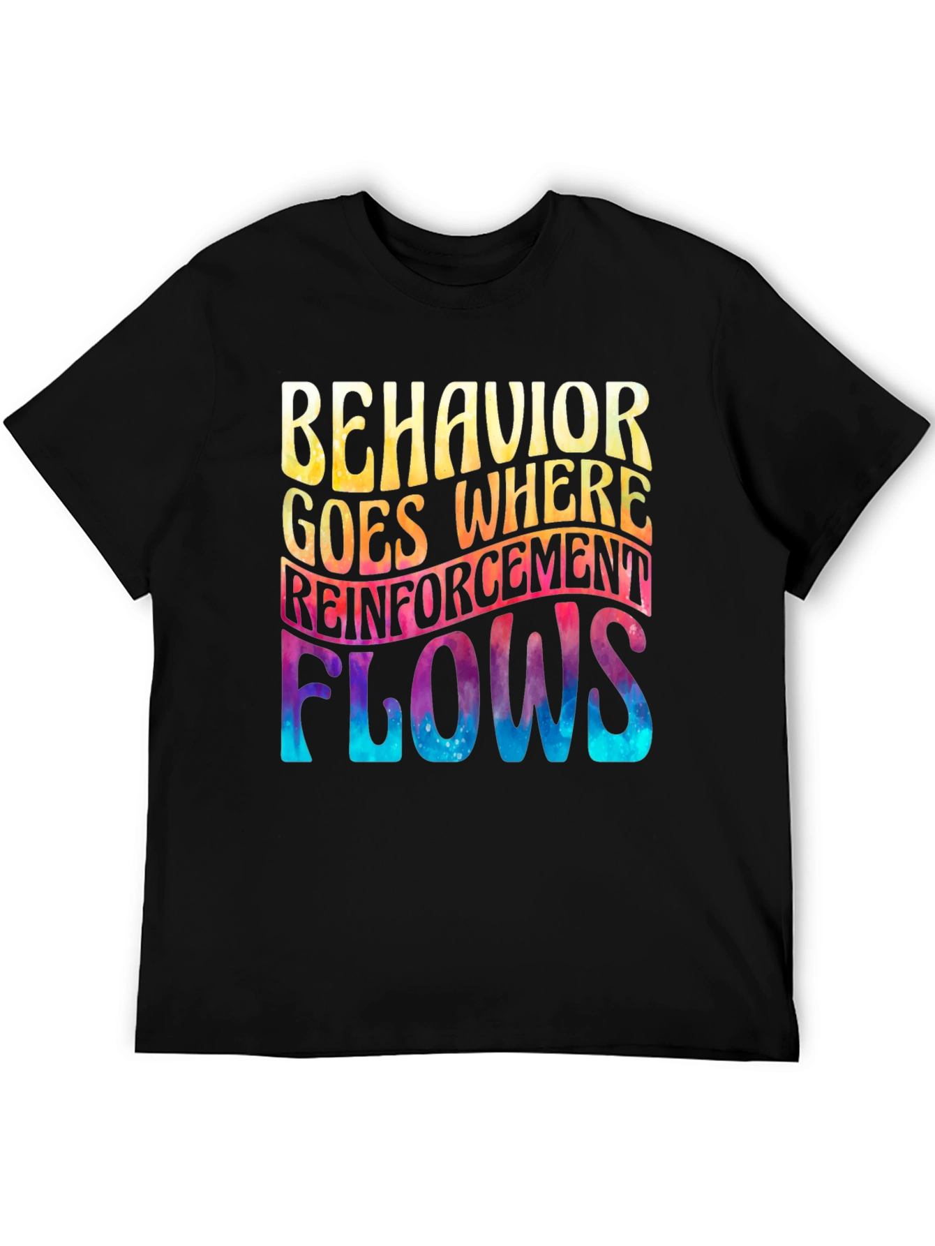 Black Behavior Reinforcement Flows Graphic Tee view 5