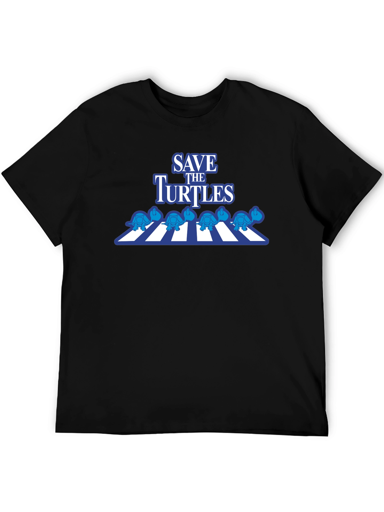 Black Save the Turtles T-Shirt - Abbey Road Style view 5