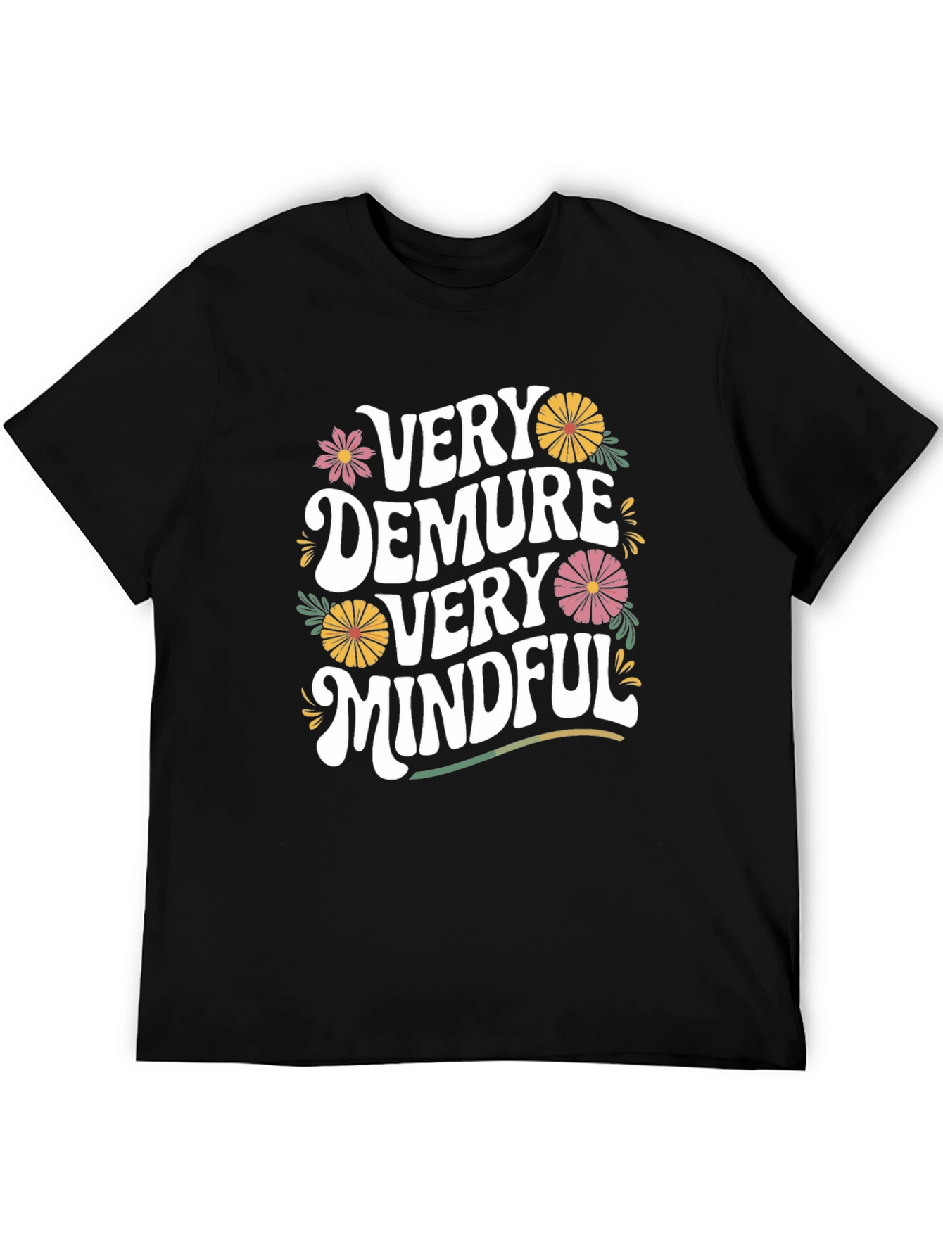 Black Very Demure Very Mindful Graphic Tee view 5