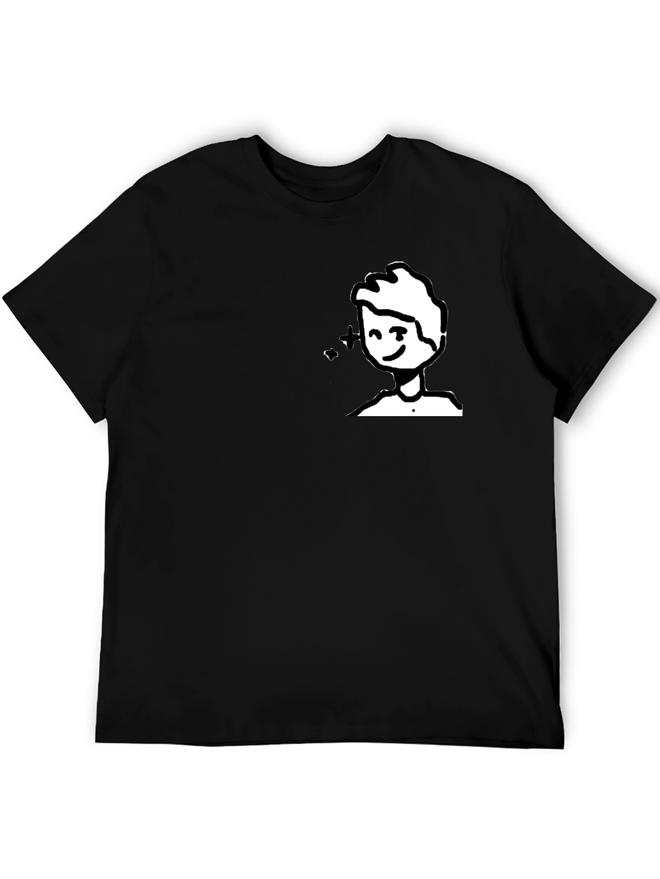 Black Whimsical Cartoon Graphic Tee - Black view 5