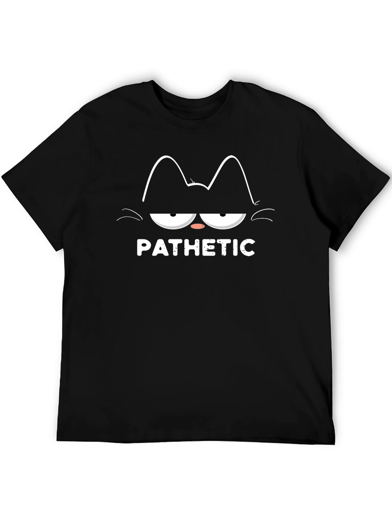 Black Pathetic Cat Graphic T-Shirt - Black view 5