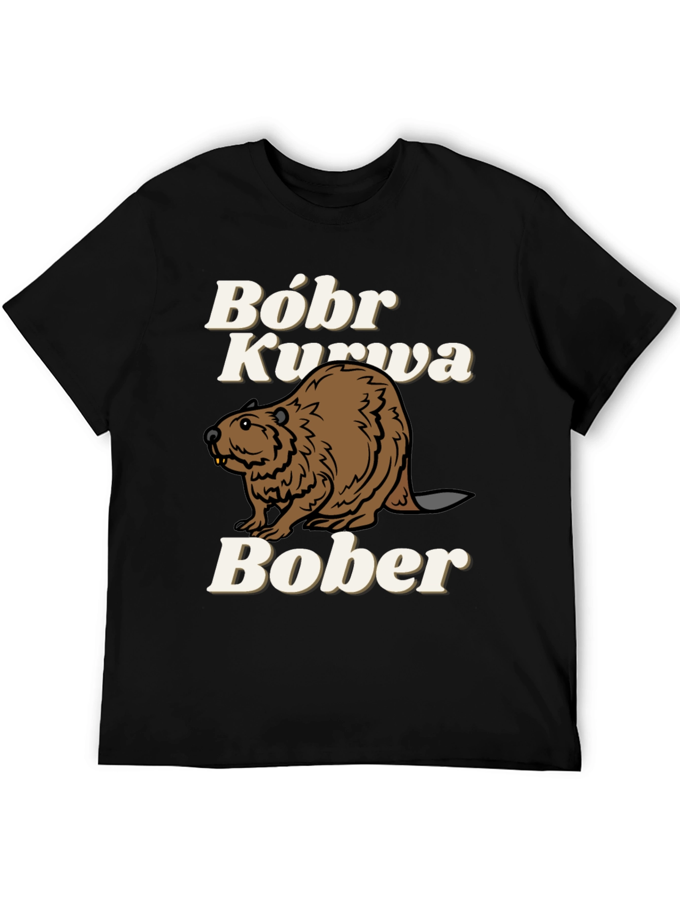 Black Bóbr Kurva Bober Funny Beaver T-Shirt view 5