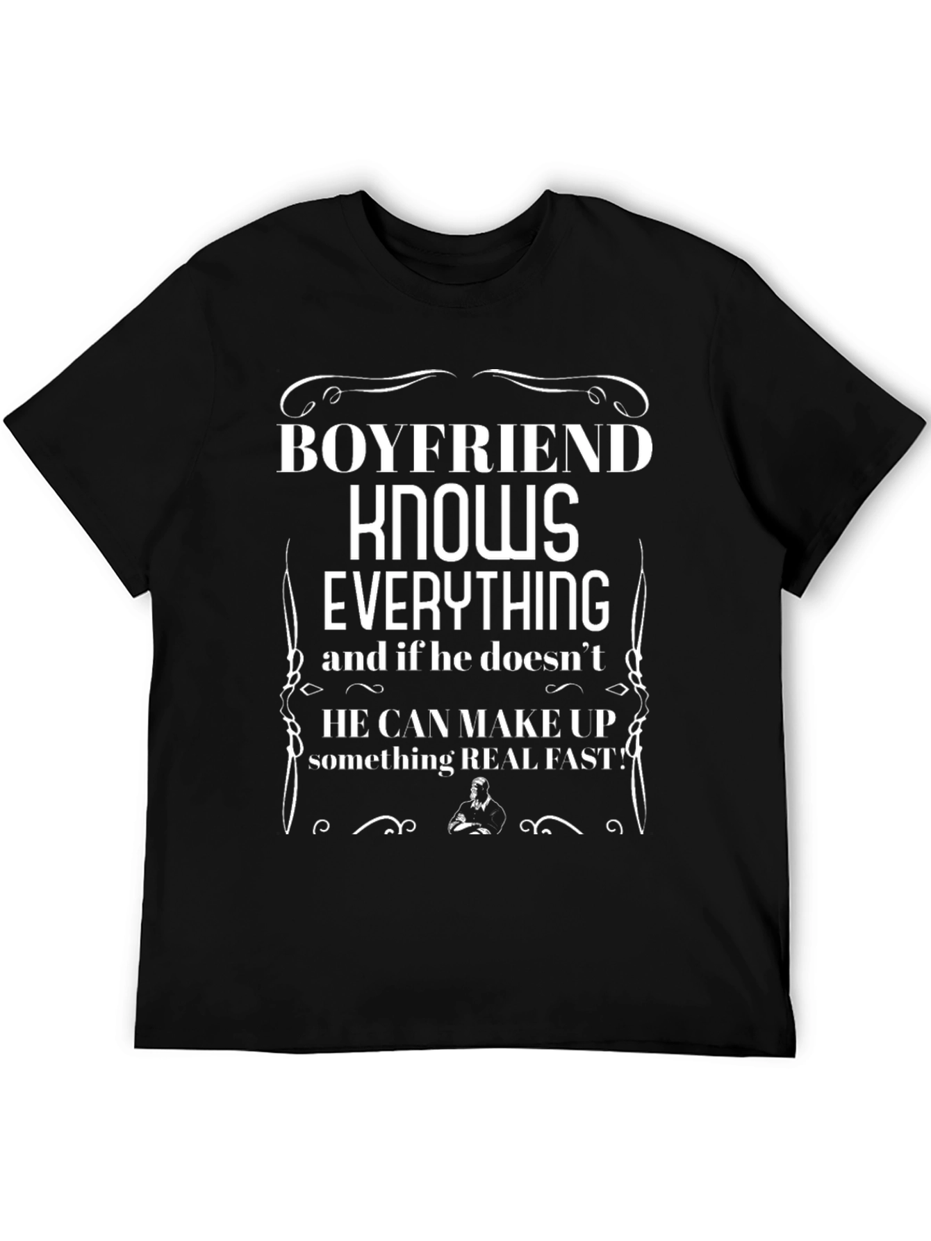 Black Boyfriend Knows Everything Graphic Tee view 5