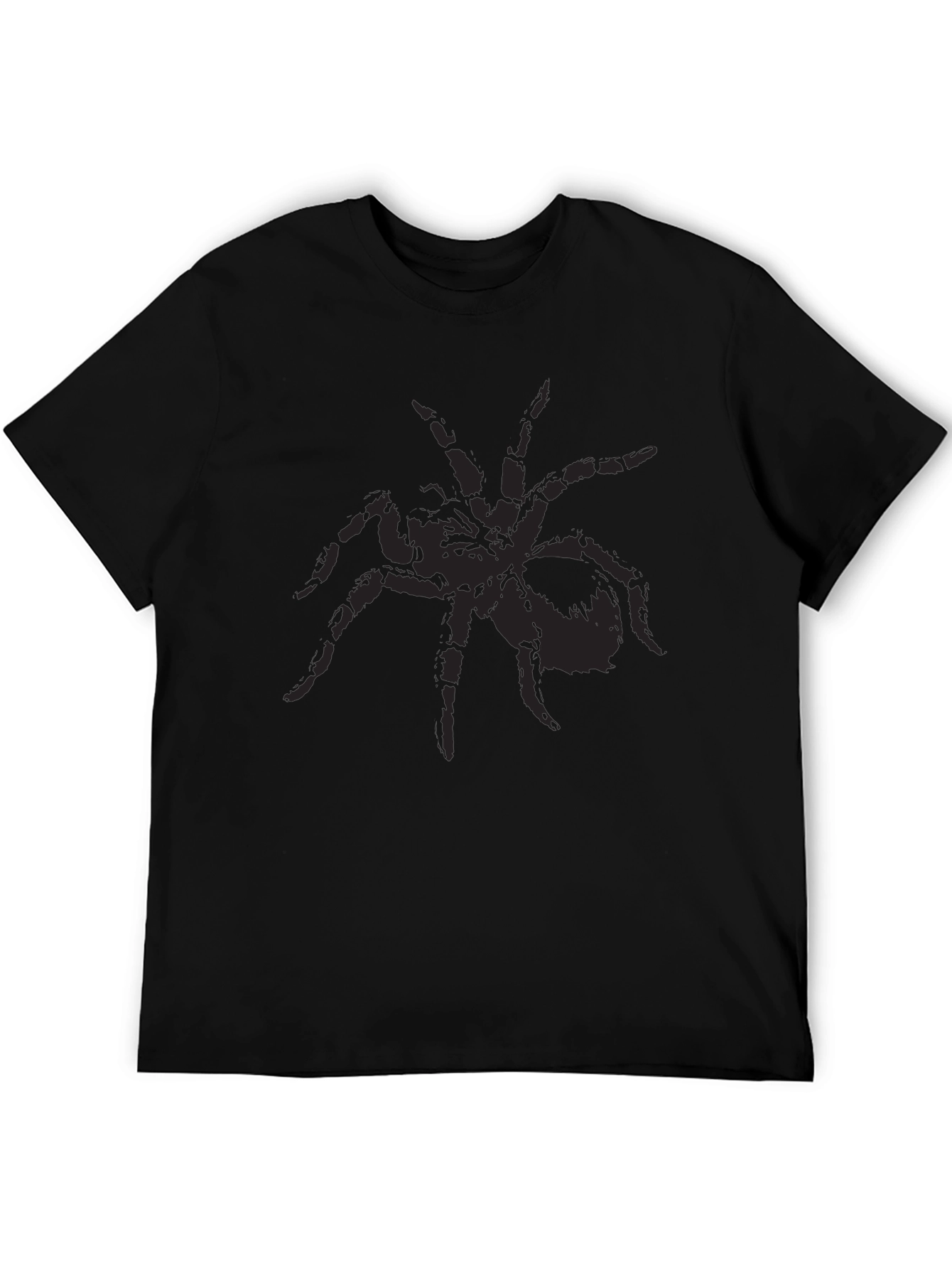 Black Black Spider Graphic Tee - Creepy Cool Design view 5